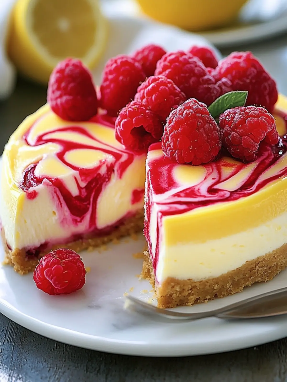 Luscious Lemon Raspberry Swirl Cheesecake to Impress Your Guests 4 Luscious Lemon Raspberry Swirl Cheesecake