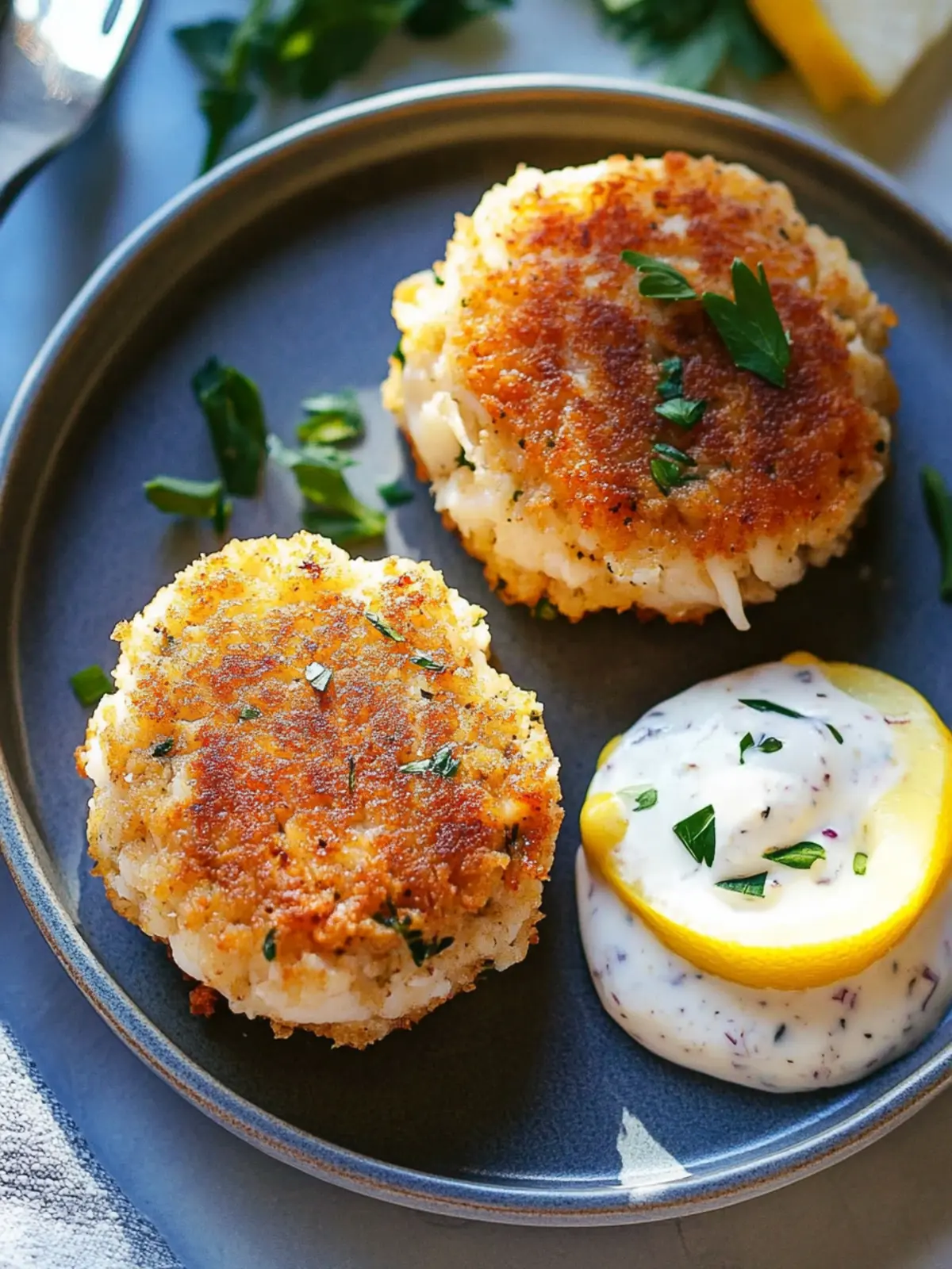 Crab Cakes with Simple Tartar Sauce That Wow Every Palate 3 Crab Cakes with Simple Tartar Sauce