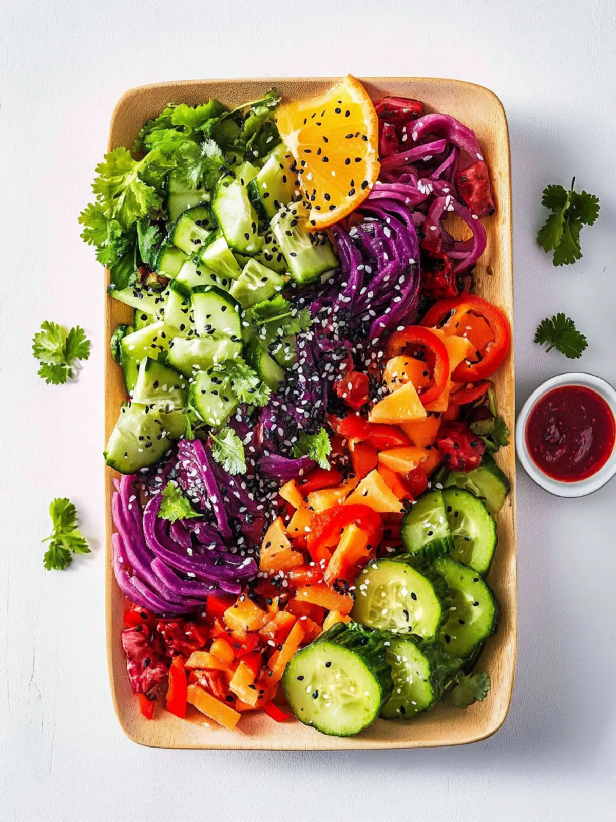 Pride Month Rainbow Salad with Chinese-Inspired Dressing Delight 2 Pride Month Rainbow salad with Chinese-inspired dressing