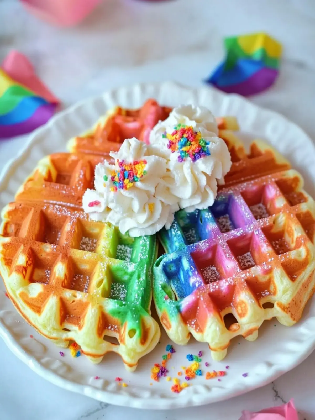 Pride Month Rainbow Waffles for a Vibrant Breakfast Treat 3 Pride Month Rainbow Waffles