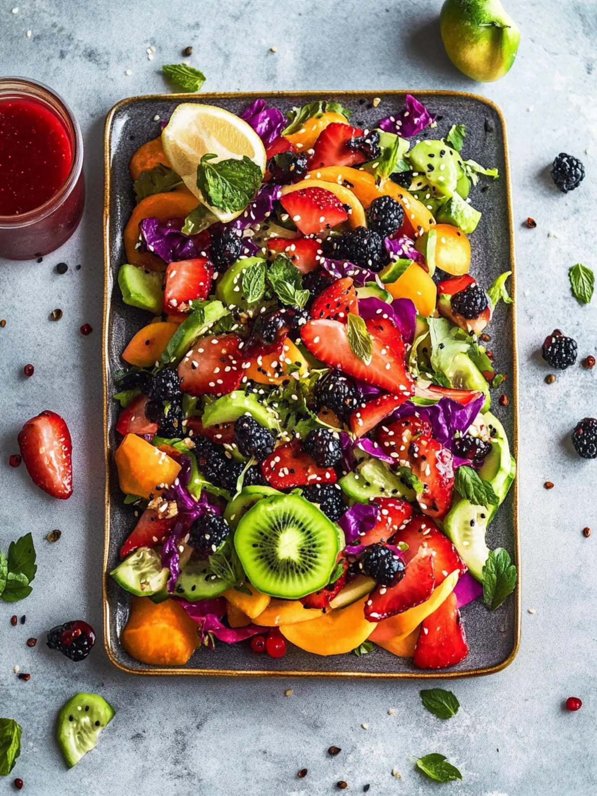 Pride Month Rainbow Salad with Chinese-Inspired Dressing Delight 4 Pride Month Rainbow salad with Chinese-inspired dressing
