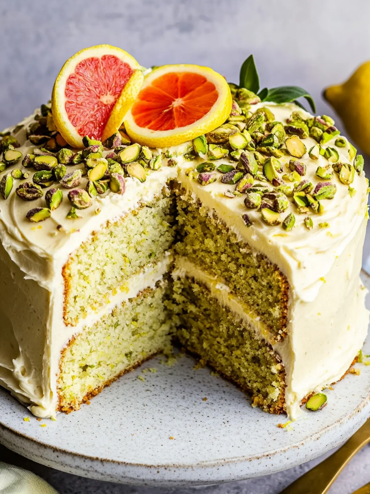 Lemon Pistachio Cake with Lovely Lemon Frosting Delight 3 Lemon Pistachio Cake with Lovely Lemon Frosting