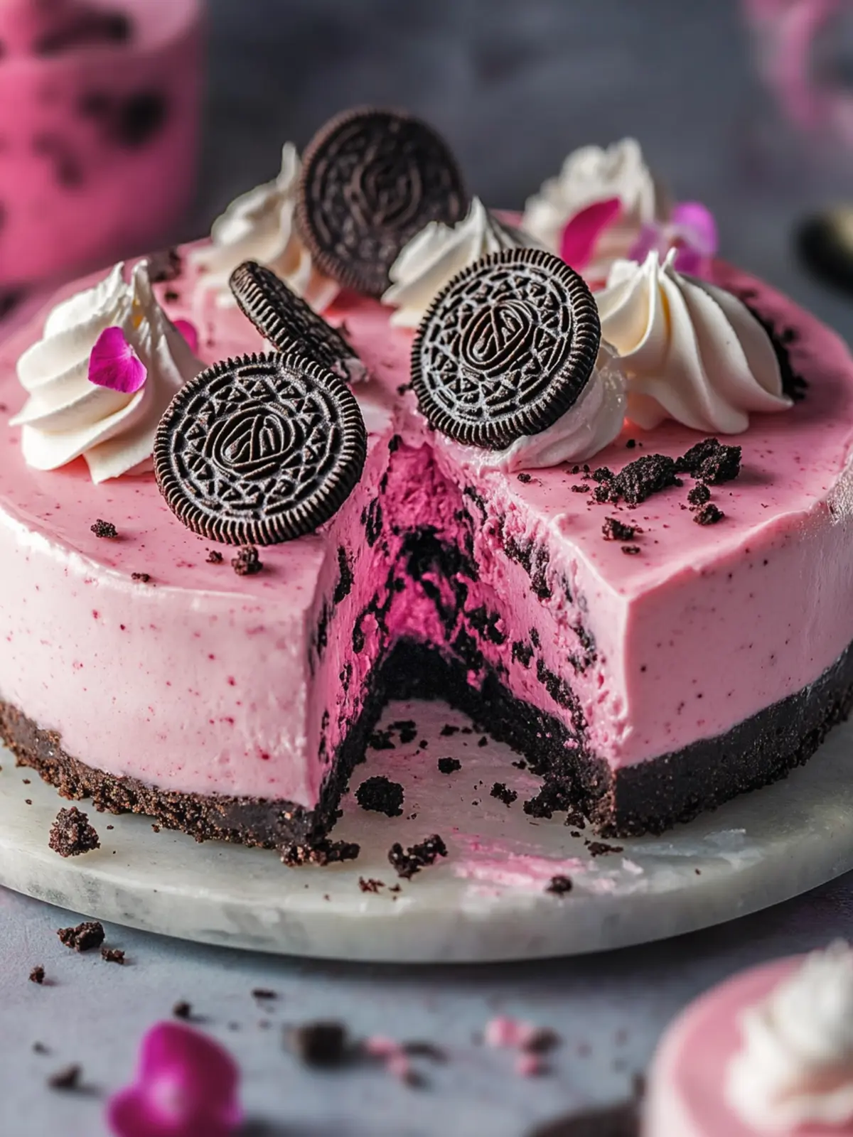 Indulge in Pink Velvet Oreo Cheesecake Bliss Today 4 Pink Velvet Oreo Cheesecake: