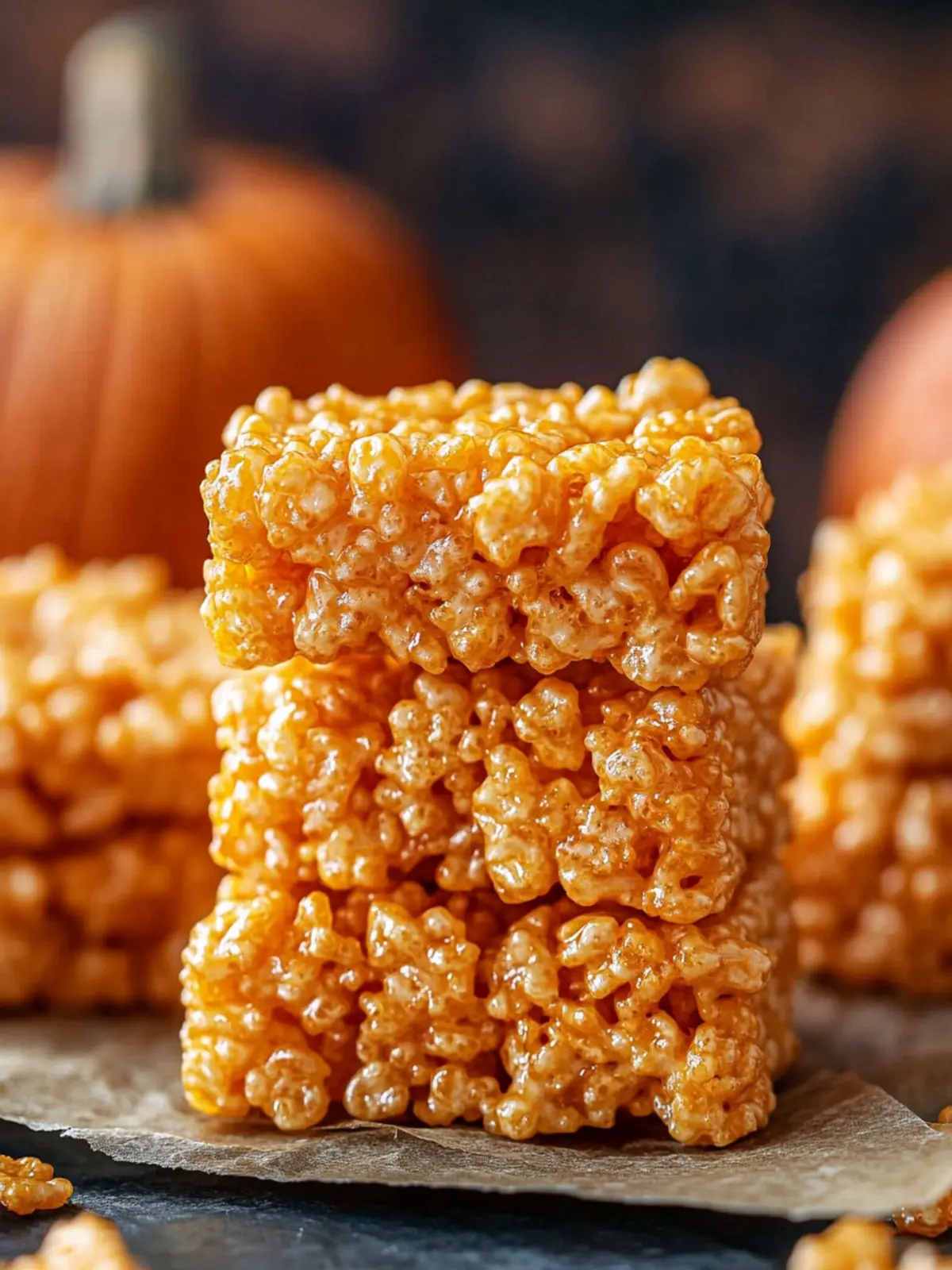 Pumpkin Rice Krispie Treats: Your Fall Sweet Tooth Fix 3 Pumpkin Rice Krispie Treats