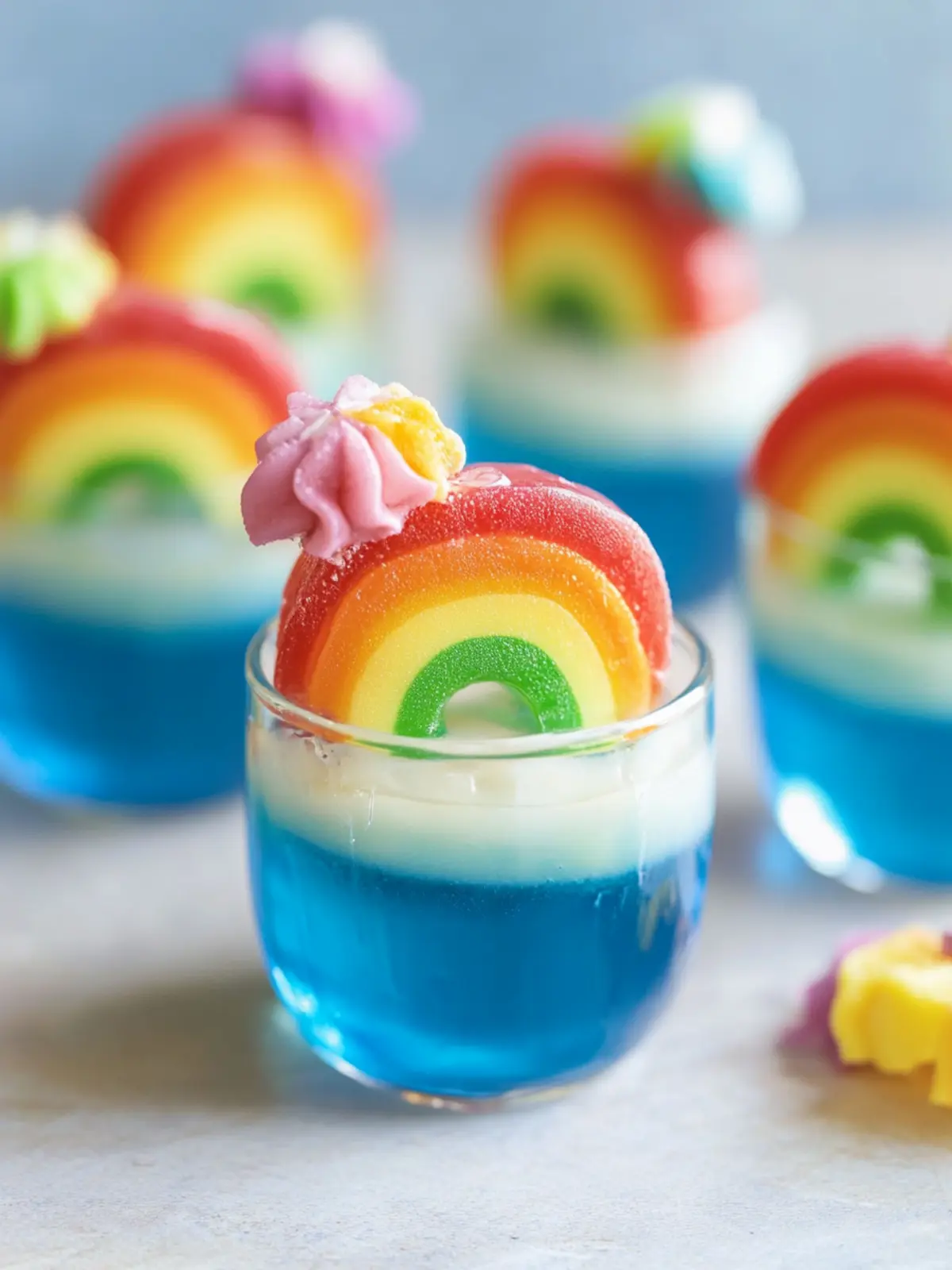 Pride Month Blue Hawaiian Rainbow Jello Shots to Celebrate! 2 Pride Month Blue Hawaiian Rainbow Jello Shots