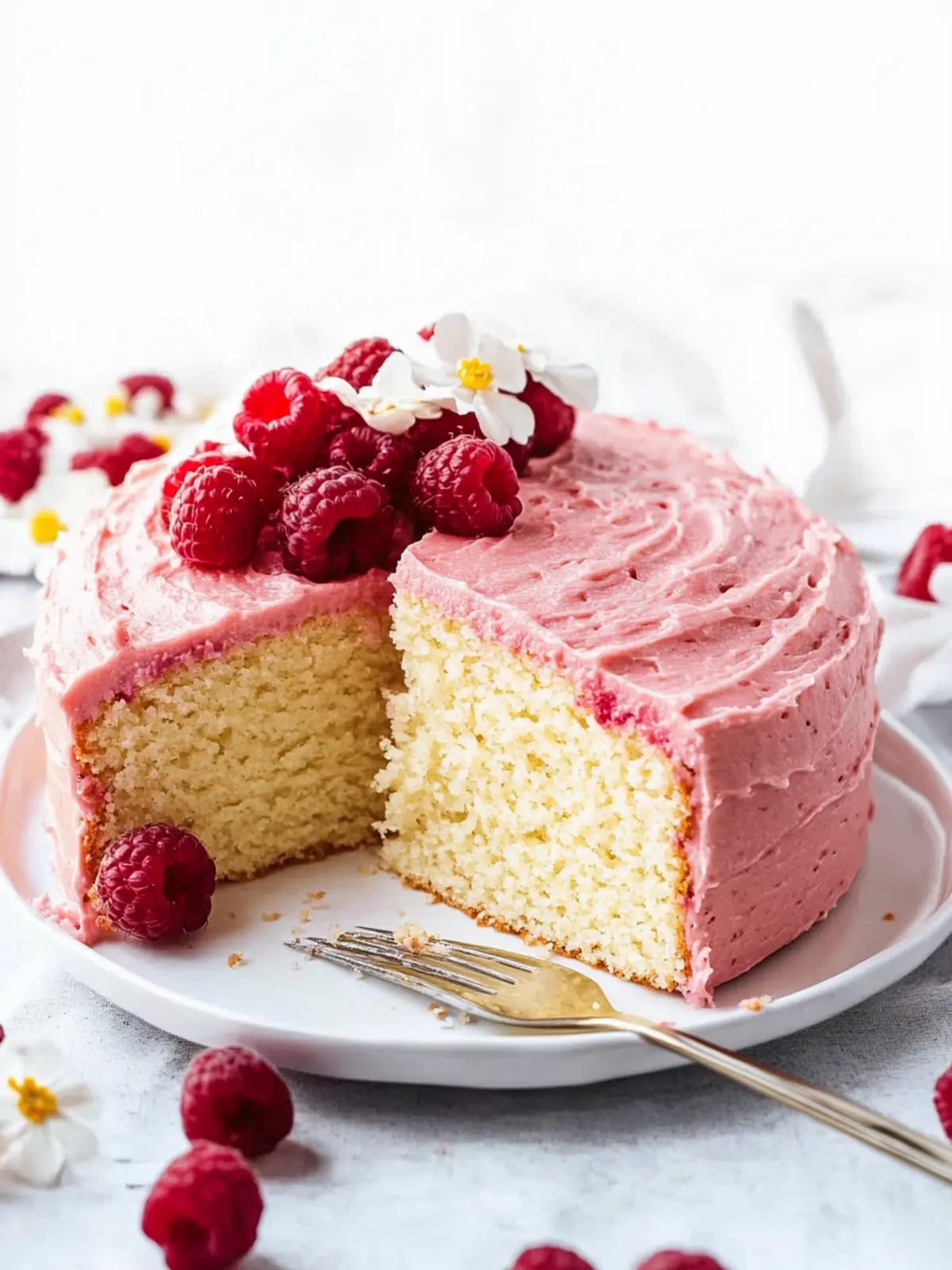 Decadent Almond Cake with Raspberry Frosting to Impress! 2 Almond Cake with Raspberry Frosting