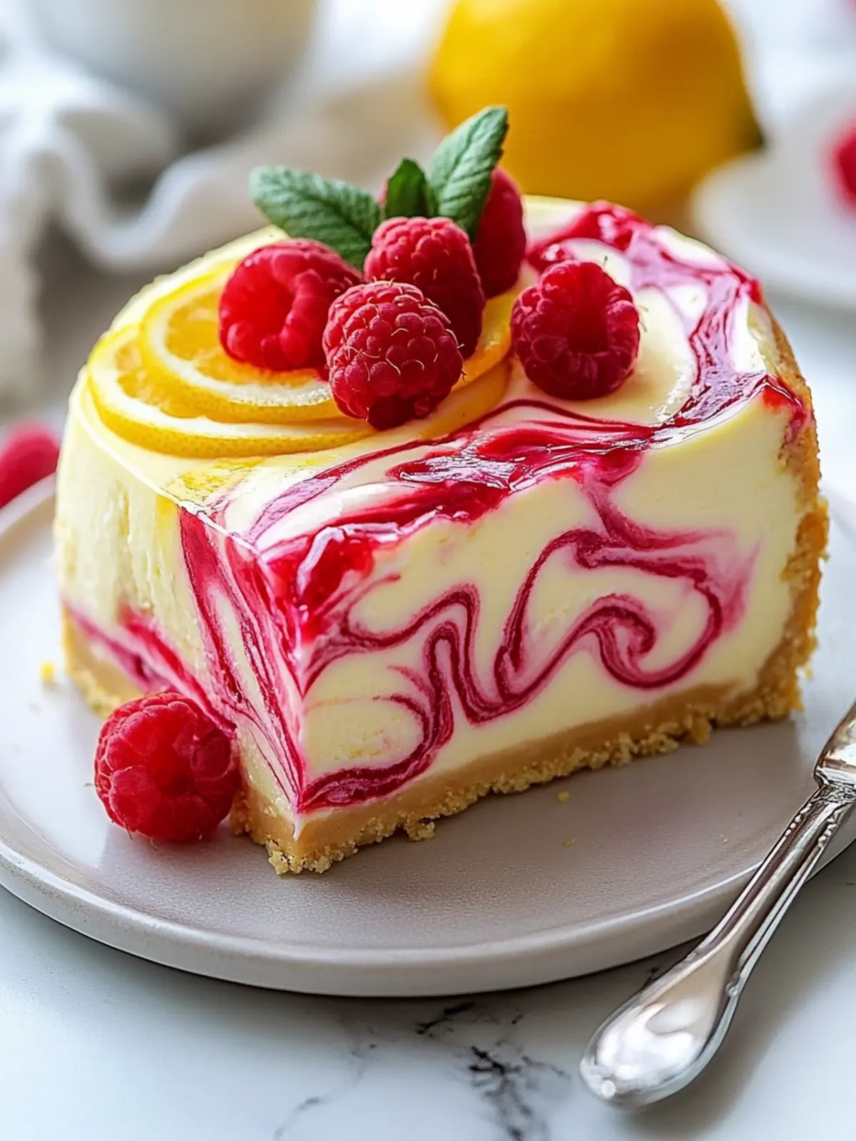 Luscious Lemon Raspberry Swirl Cheesecake to Impress Your Guests 3 Luscious Lemon Raspberry Swirl Cheesecake
