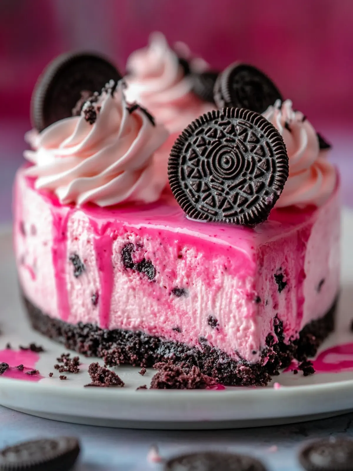 Indulge in Pink Velvet Oreo Cheesecake Bliss Today 2 Pink Velvet Oreo Cheesecake: