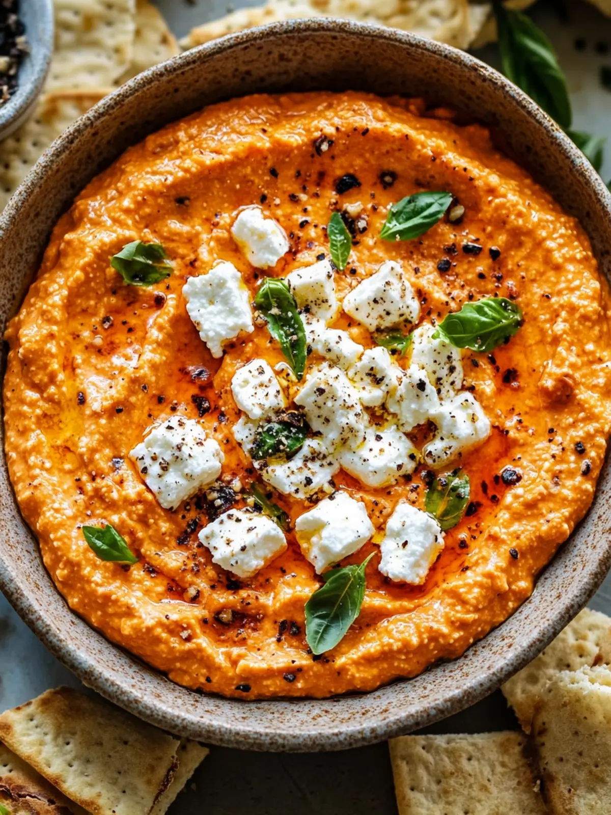 Spicy Roasted Red Pepper Feta Dip That's Insanely Addicting 2 Spicy Roasted Red Pepper Feta Dip