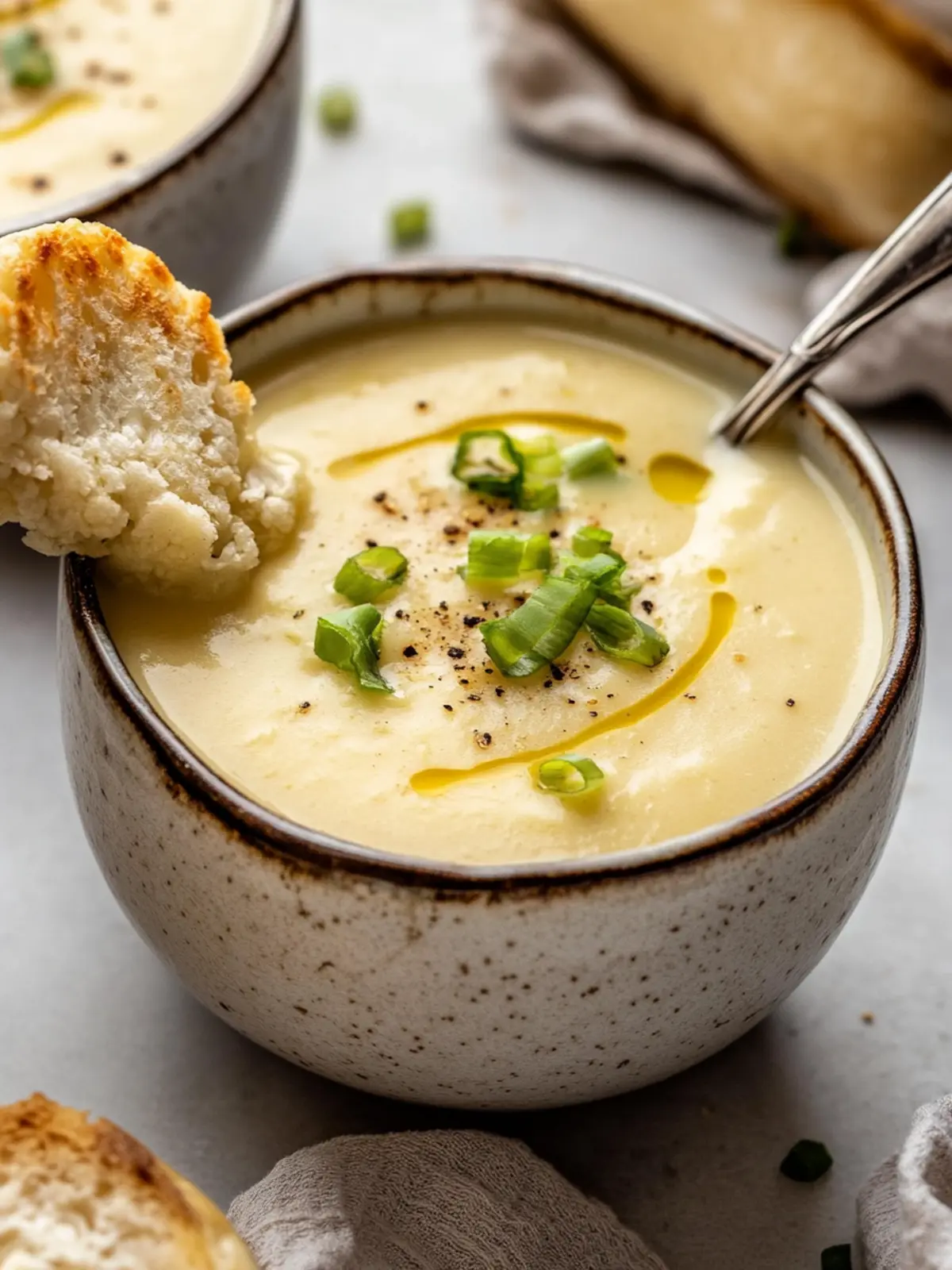 Creamy Roasted Garlic Cheddar Cauliflower Soup to Warm Hearts 3 Roasted Garlic Cheddar Cauliflower Soup