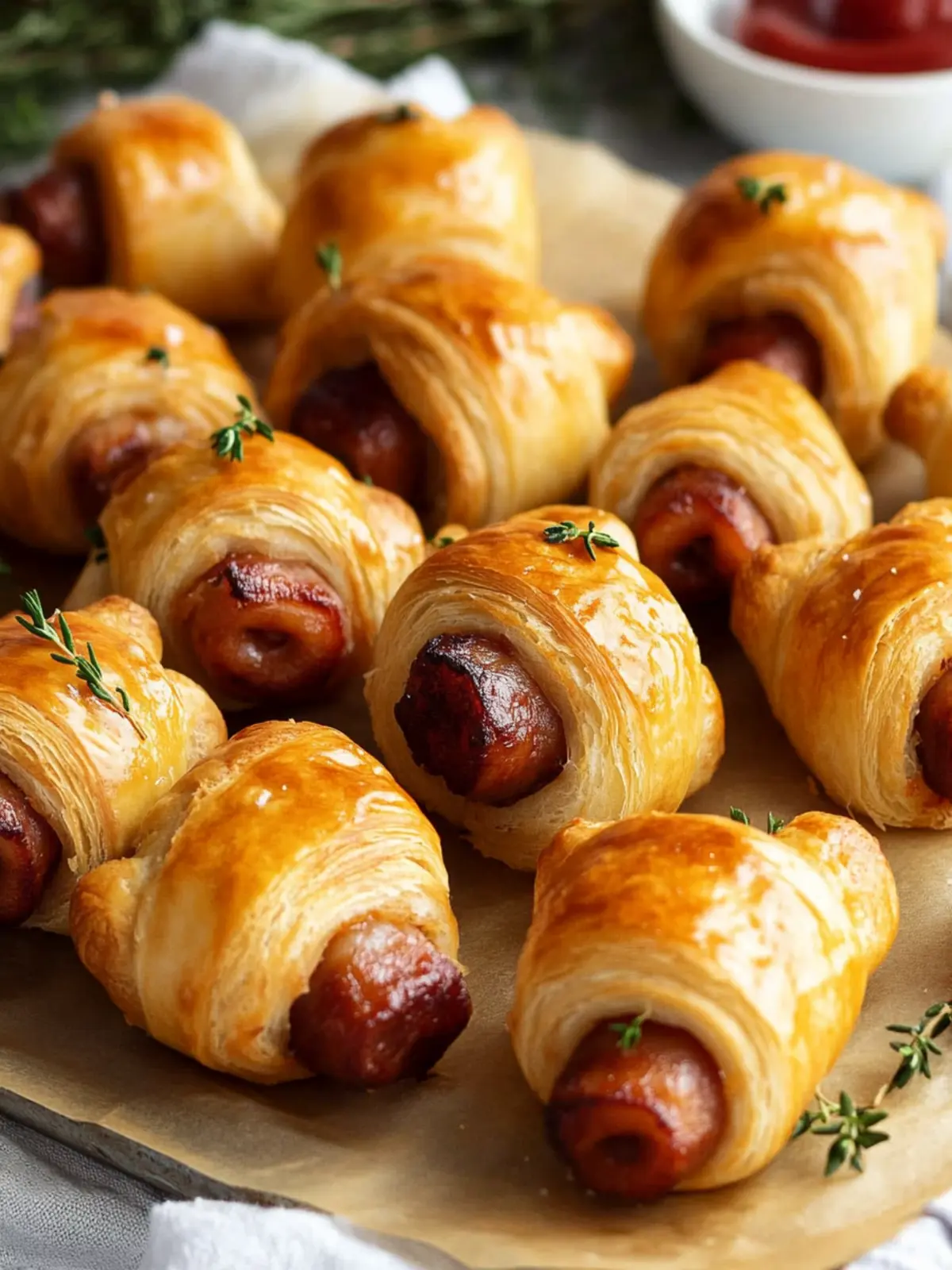 Flaky Mini Piggies in a Blanket for Effortless Entertaining 4 Flaky Mini Piggies in a Blanket