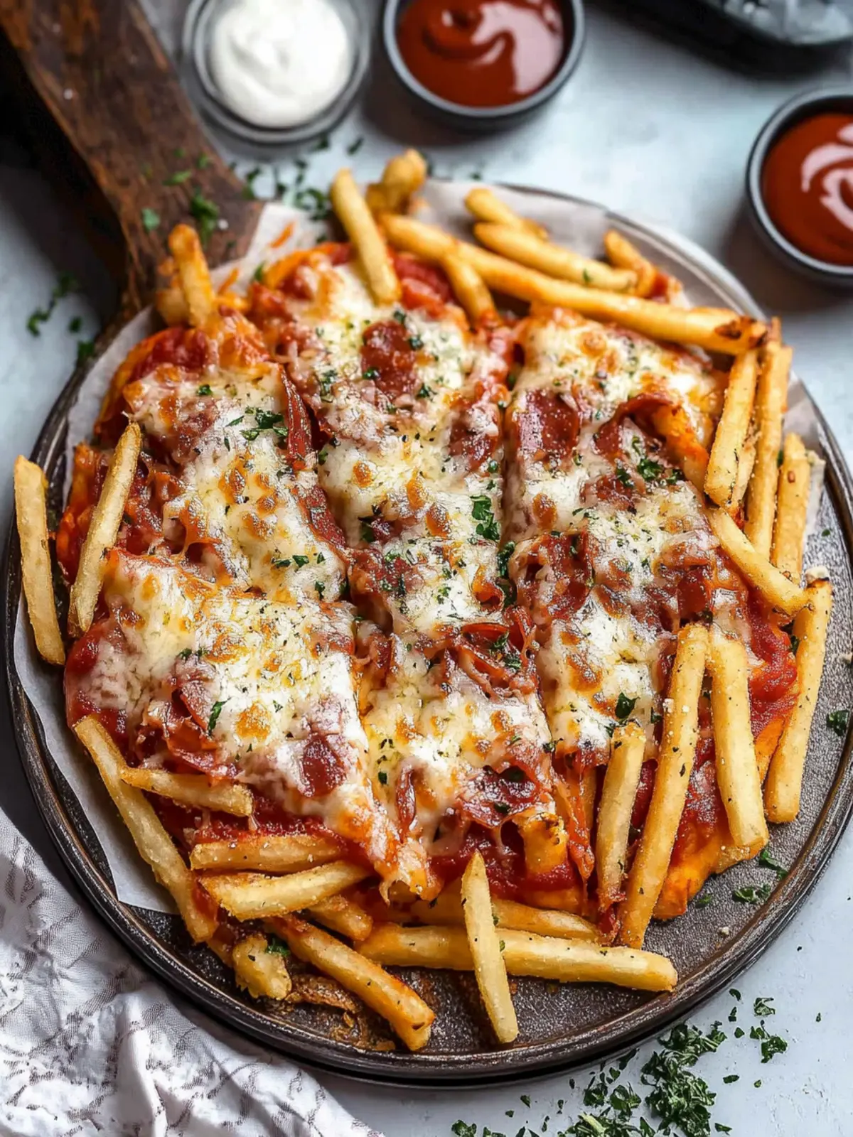 Irresistible Pizza Fries Loaded with Cheese and Pepperoni 5 Pizza Fries