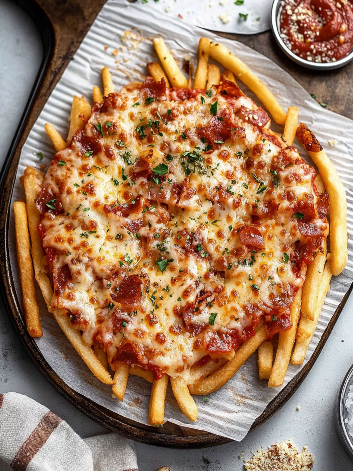 Irresistible Pizza Fries Loaded with Cheese and Pepperoni 4 Pizza Fries