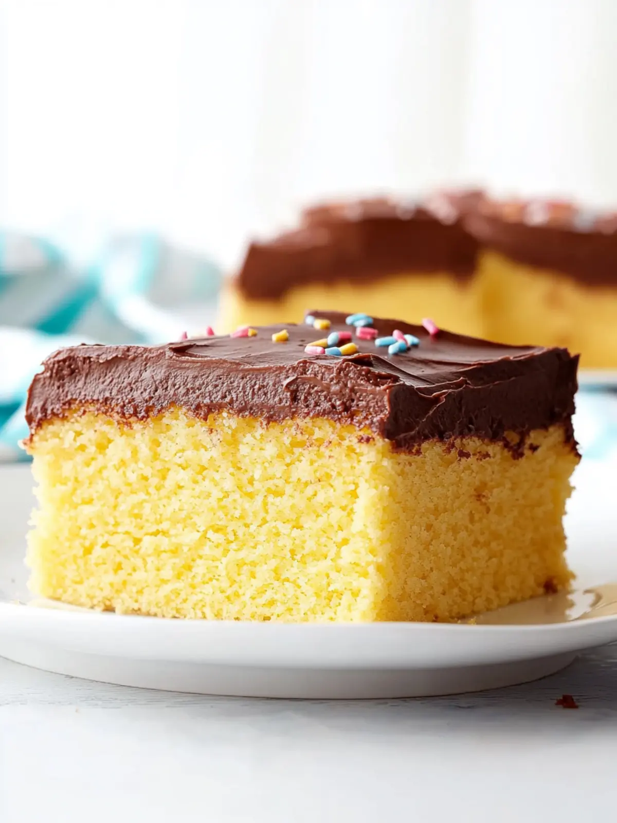Decadent Yellow Sheet Cake with Irresistible Chocolate Frosting 4 Yellow Sheet Cake with Chocolate Frosting