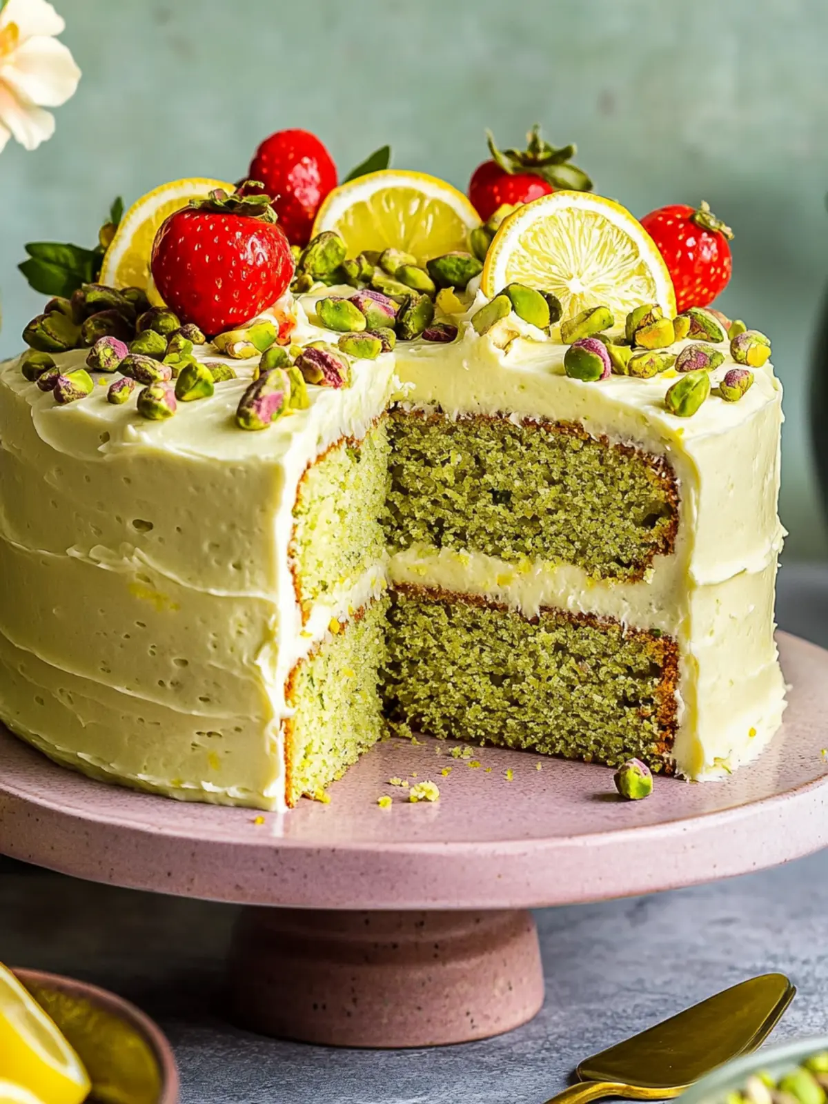 Lemon Pistachio Cake with Lovely Lemon Frosting Delight 2 Lemon Pistachio Cake with Lovely Lemon Frosting