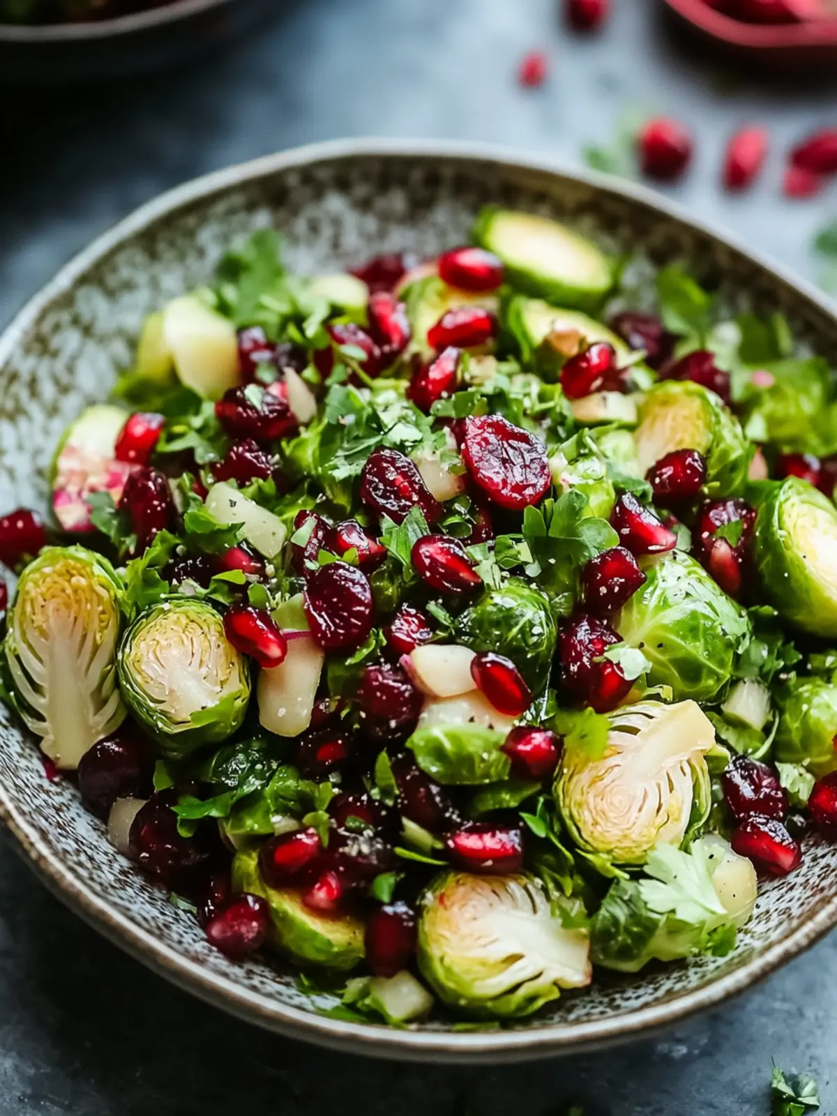 Brussels Sprout, Pomegranate & Cranberry Salad Delight 5 Brussels Sprout, Pomegranate & Cranberry Salad
