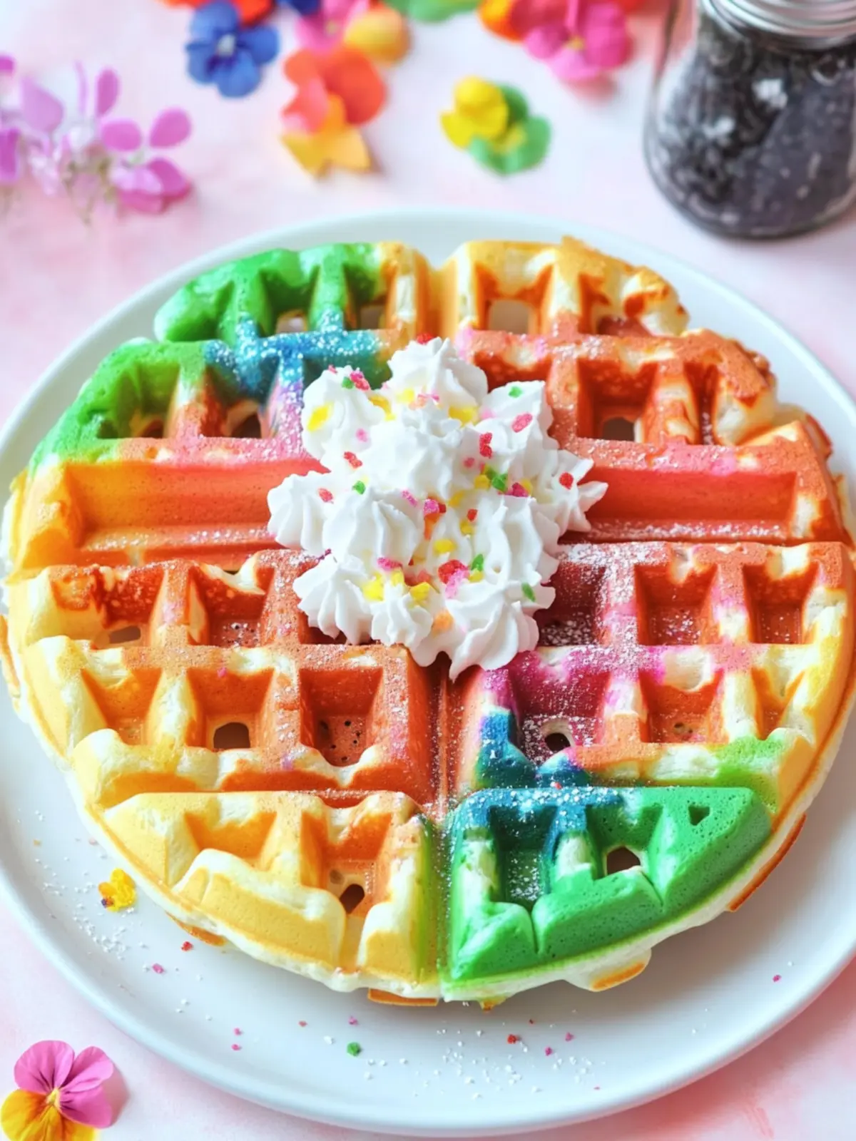 Pride Month Rainbow Waffles for a Vibrant Breakfast Treat 5 Pride Month Rainbow Waffles