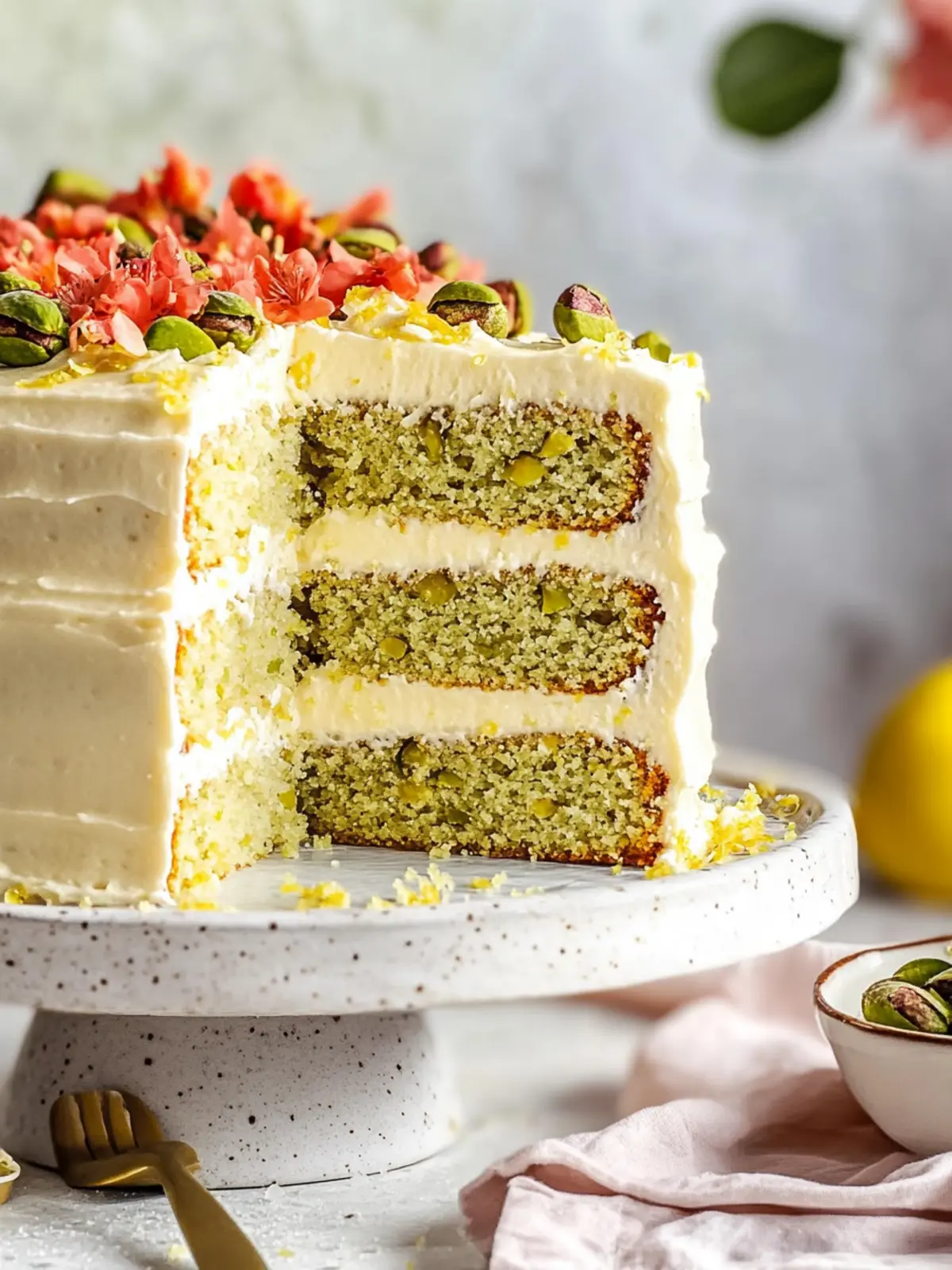 Lemon Pistachio Cake with Lovely Lemon Frosting Delight 4 Lemon Pistachio Cake with Lovely Lemon Frosting