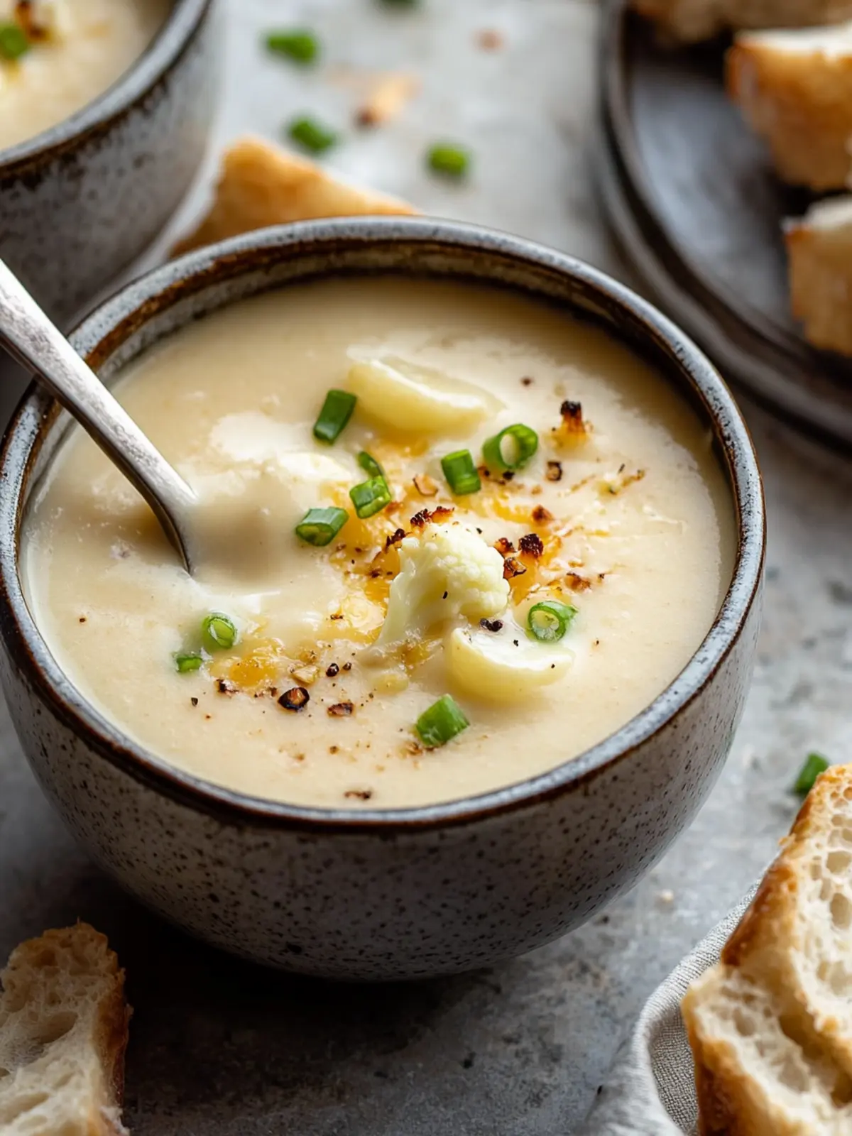 Creamy Roasted Garlic Cheddar Cauliflower Soup to Warm Hearts 5 Roasted Garlic Cheddar Cauliflower Soup
