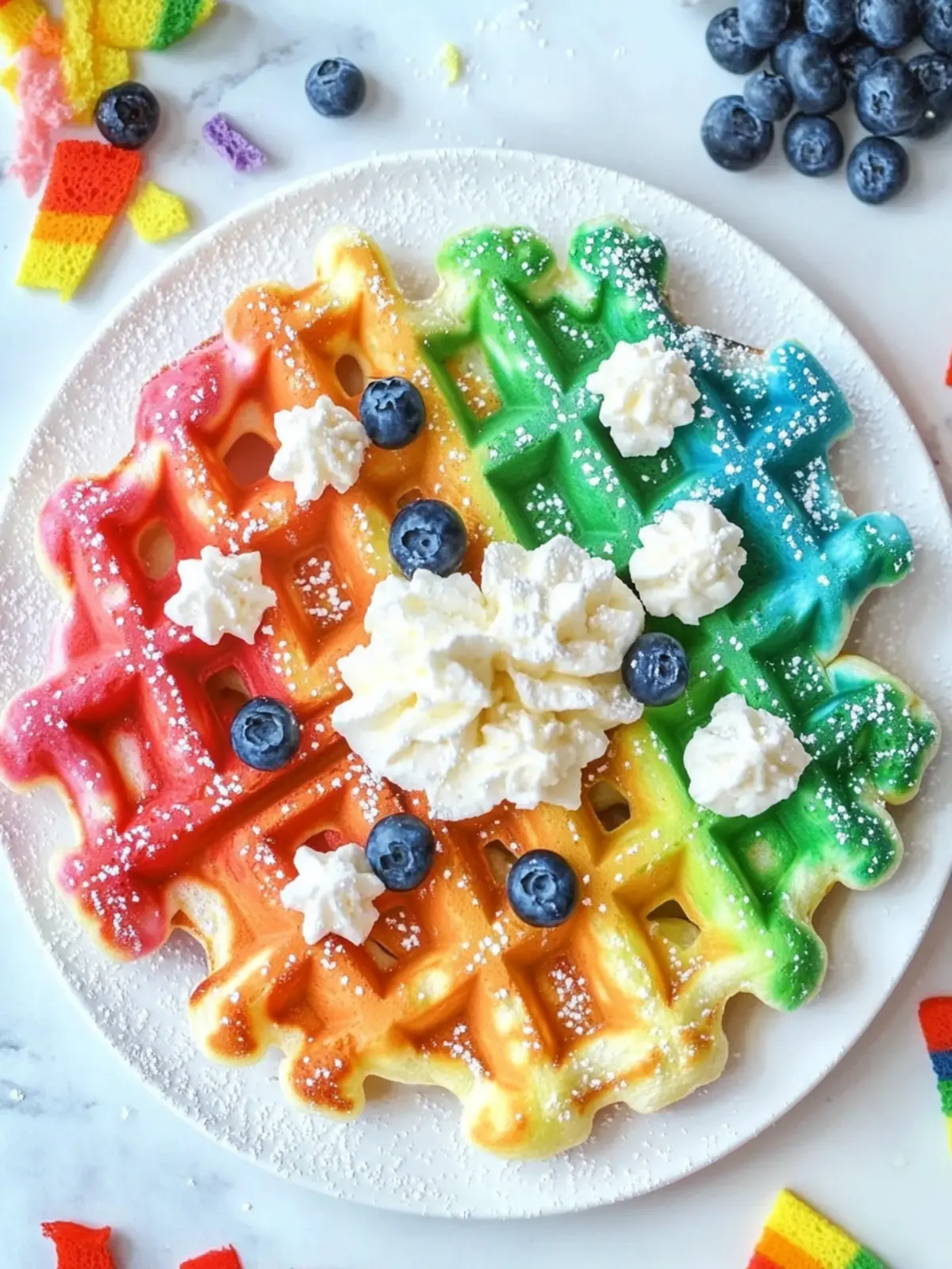 Pride Month Rainbow Waffles for a Vibrant Breakfast Treat 4 Pride Month Rainbow Waffles