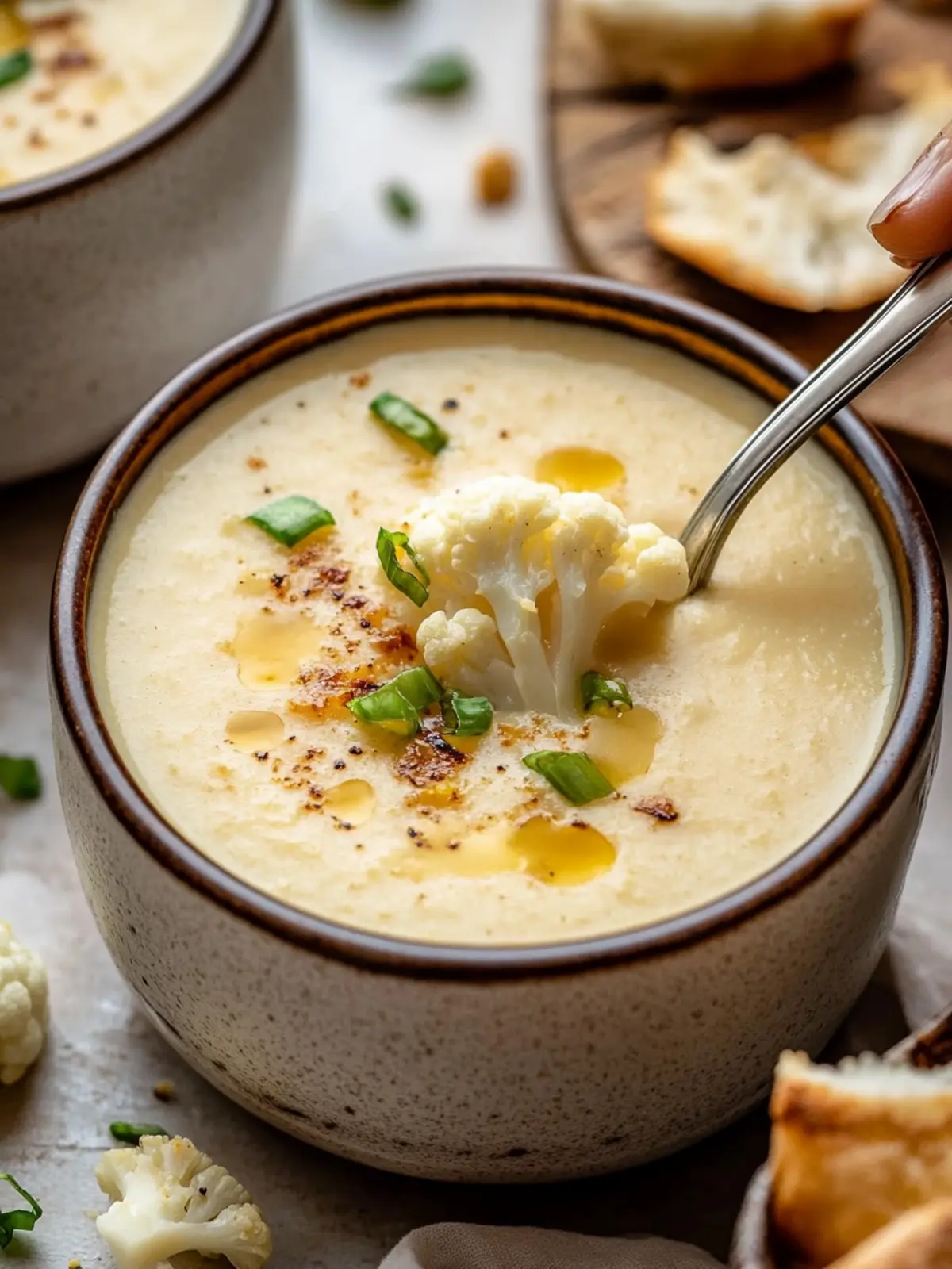 Creamy Roasted Garlic Cheddar Cauliflower Soup to Warm Hearts 4 Roasted Garlic Cheddar Cauliflower Soup