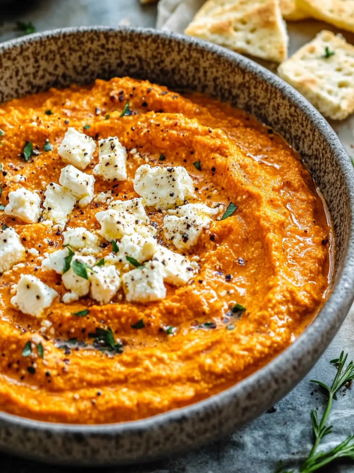 Spicy Roasted Red Pepper Feta Dip That's Insanely Addicting 3 Spicy Roasted Red Pepper Feta Dip