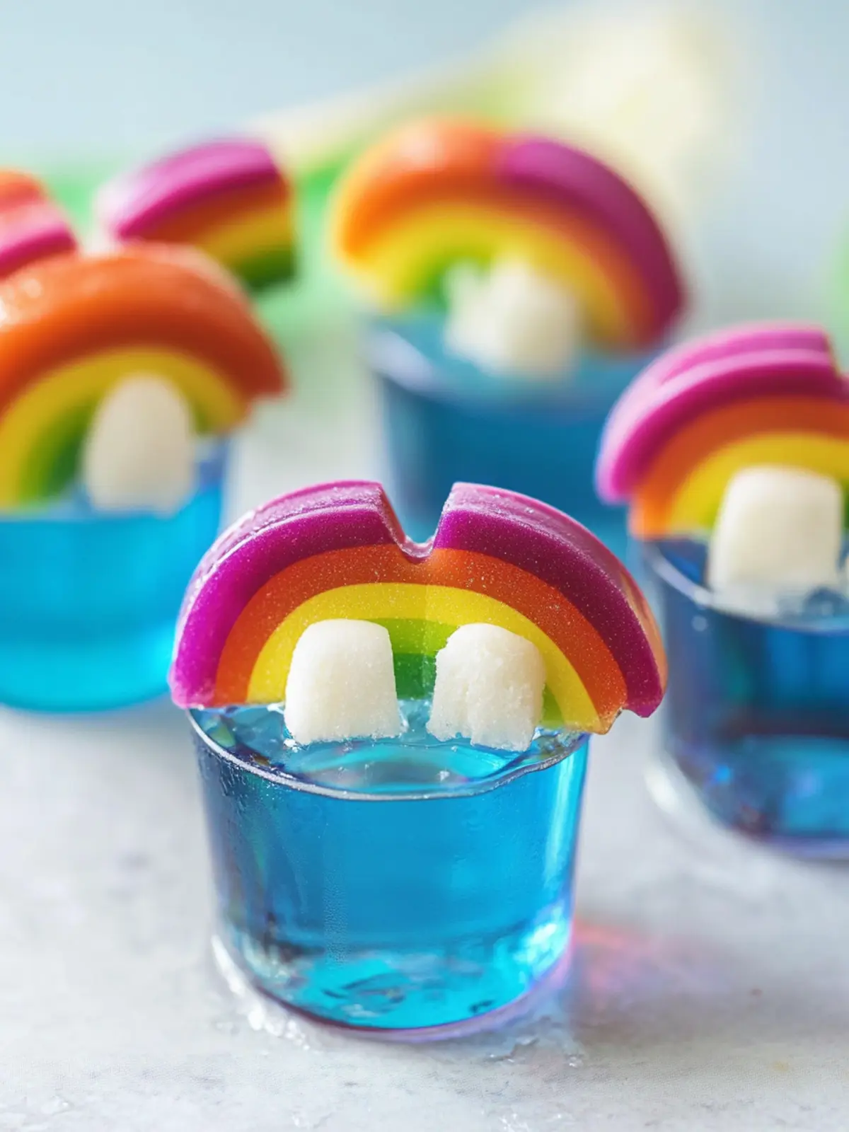 Pride Month Blue Hawaiian Rainbow Jello Shots to Celebrate! 4 Pride Month Blue Hawaiian Rainbow Jello Shots