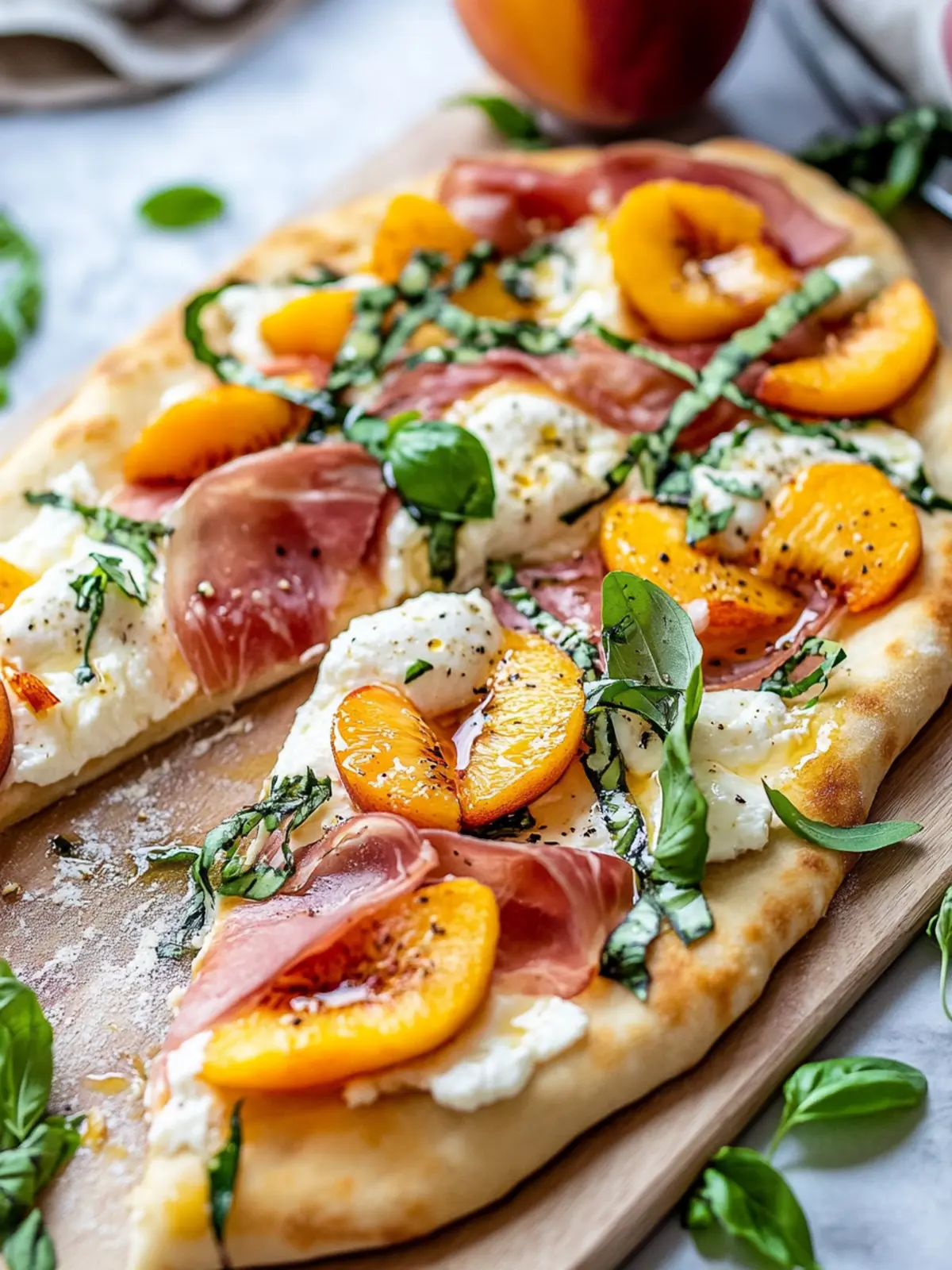 Peach, Prosciutto, and Burrata Flatbread for Summer Bliss 5 Peach, Prosciutto, and Burrata Flatbread