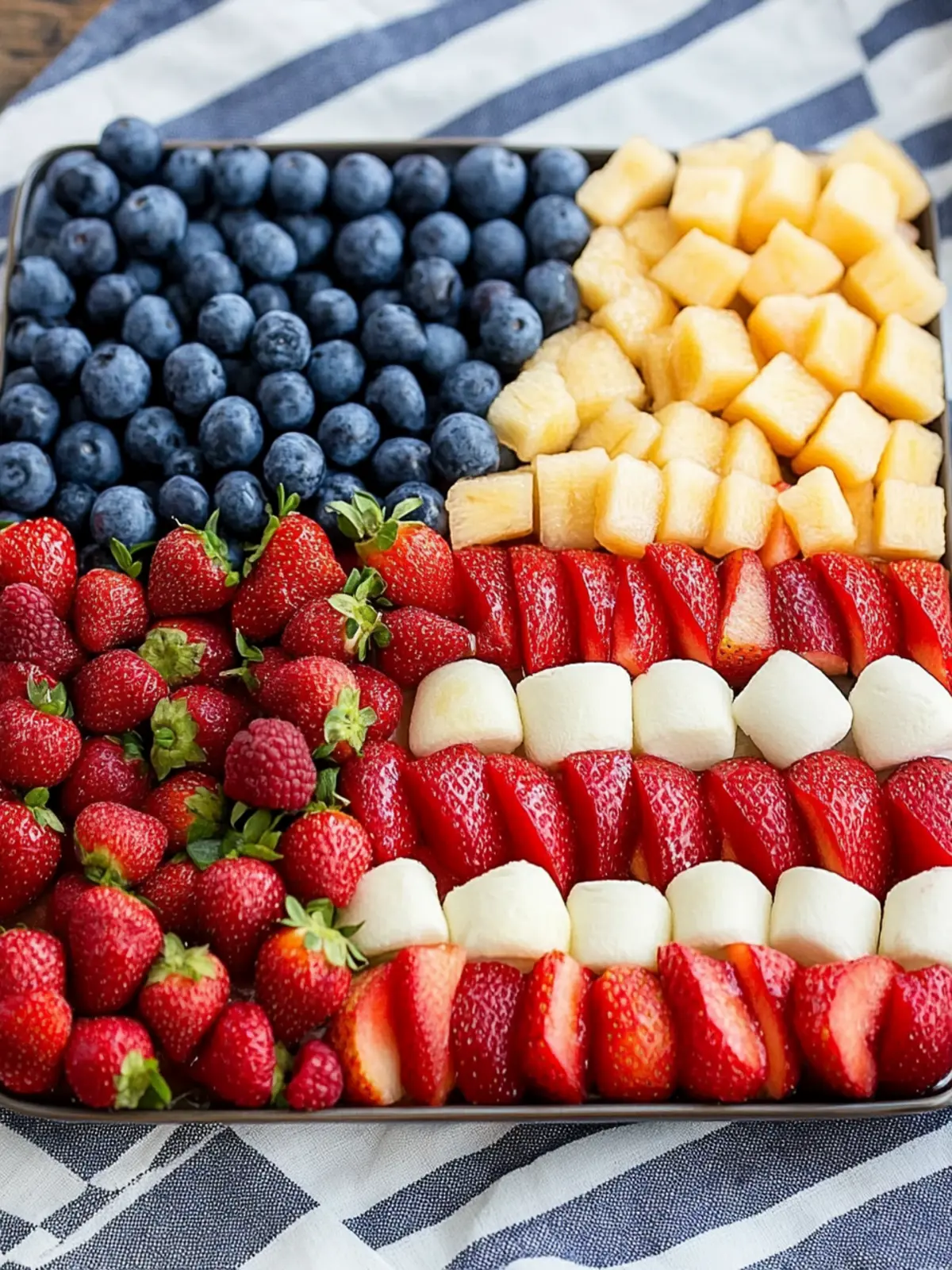 4th of July American Flag Fruit Platter with Cute Grab-and-Go Cups 3 4th of July American Flag Fruit Platter (Grab-and-Go Cups Option)