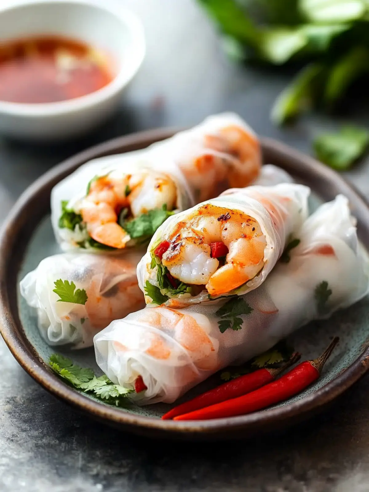 Grilled Shrimp Vietnamese Spring Rolls: Fresh Flavor Awaits 3 Grilled Shrimp Vietnamese Spring Rolls