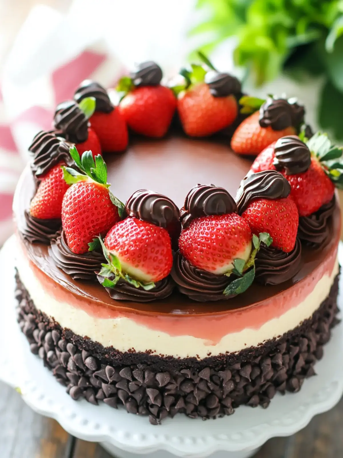 Irresistible Chocolate Covered Strawberry Cheesecake Recipe 3 Chocolate Covered Strawberry Cheesecake
