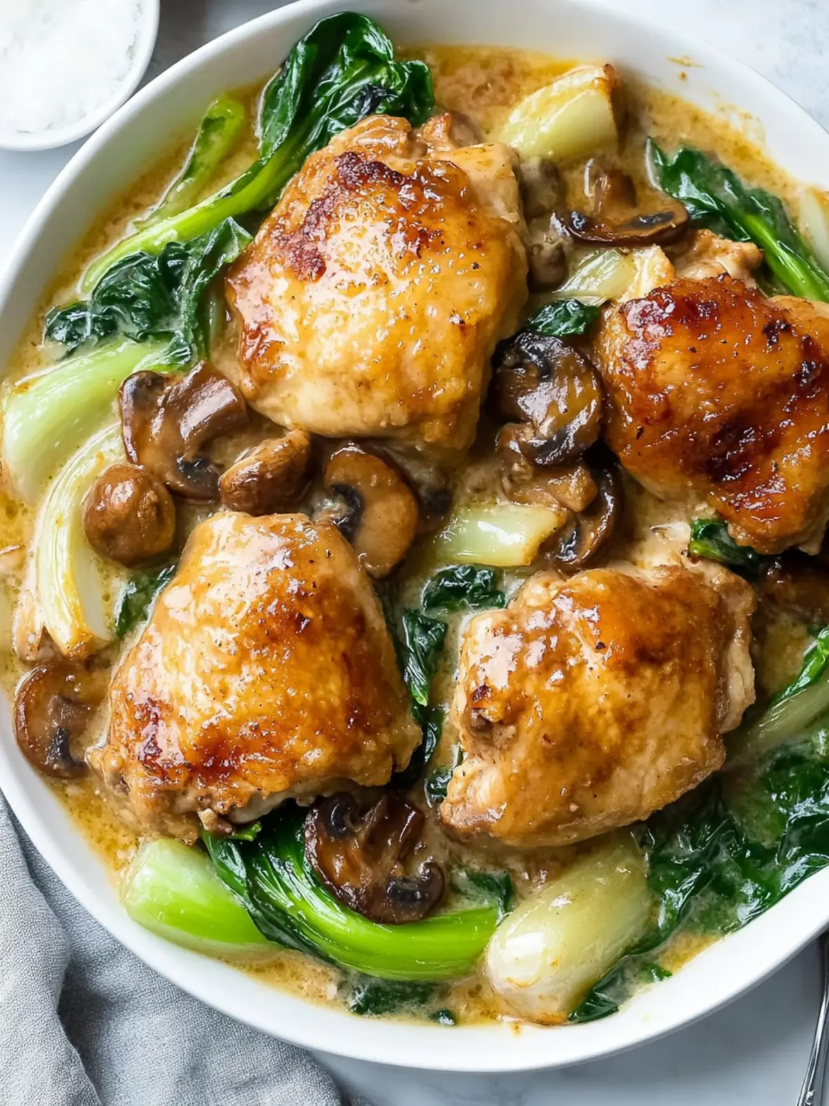 Easy Smothered Chicken with Bok Choy and Mushrooms Delight 2 Easy Smothered Chicken With Bok Choy and Mushrooms