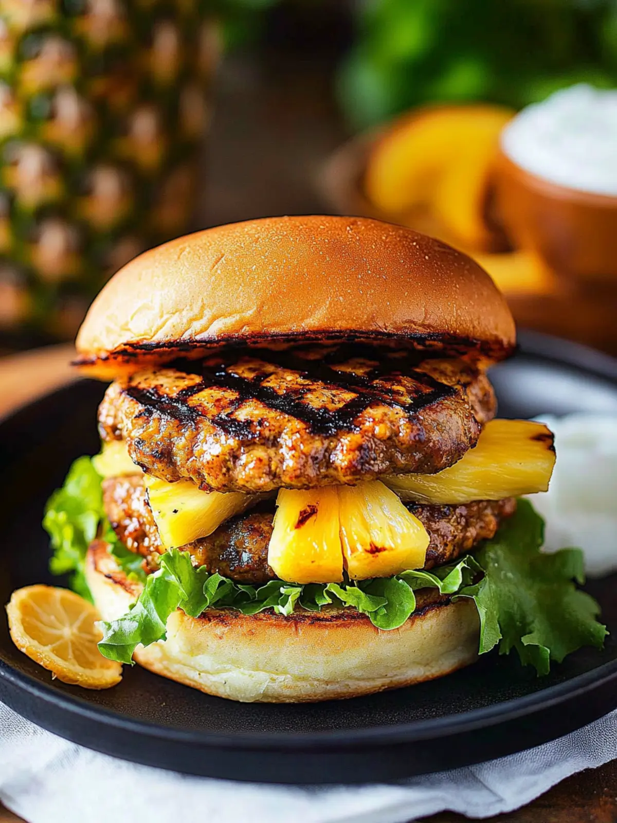 Juicy Curry Turkey Burgers With Grilled Pineapple Delight 2 Curry Turkey Burgers With Grilled Pineapple