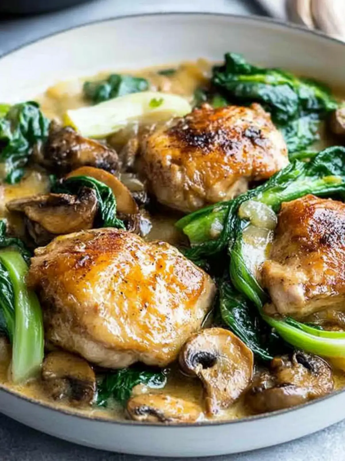 Easy Smothered Chicken with Bok Choy and Mushrooms Delight 3 Easy Smothered Chicken With Bok Choy and Mushrooms
