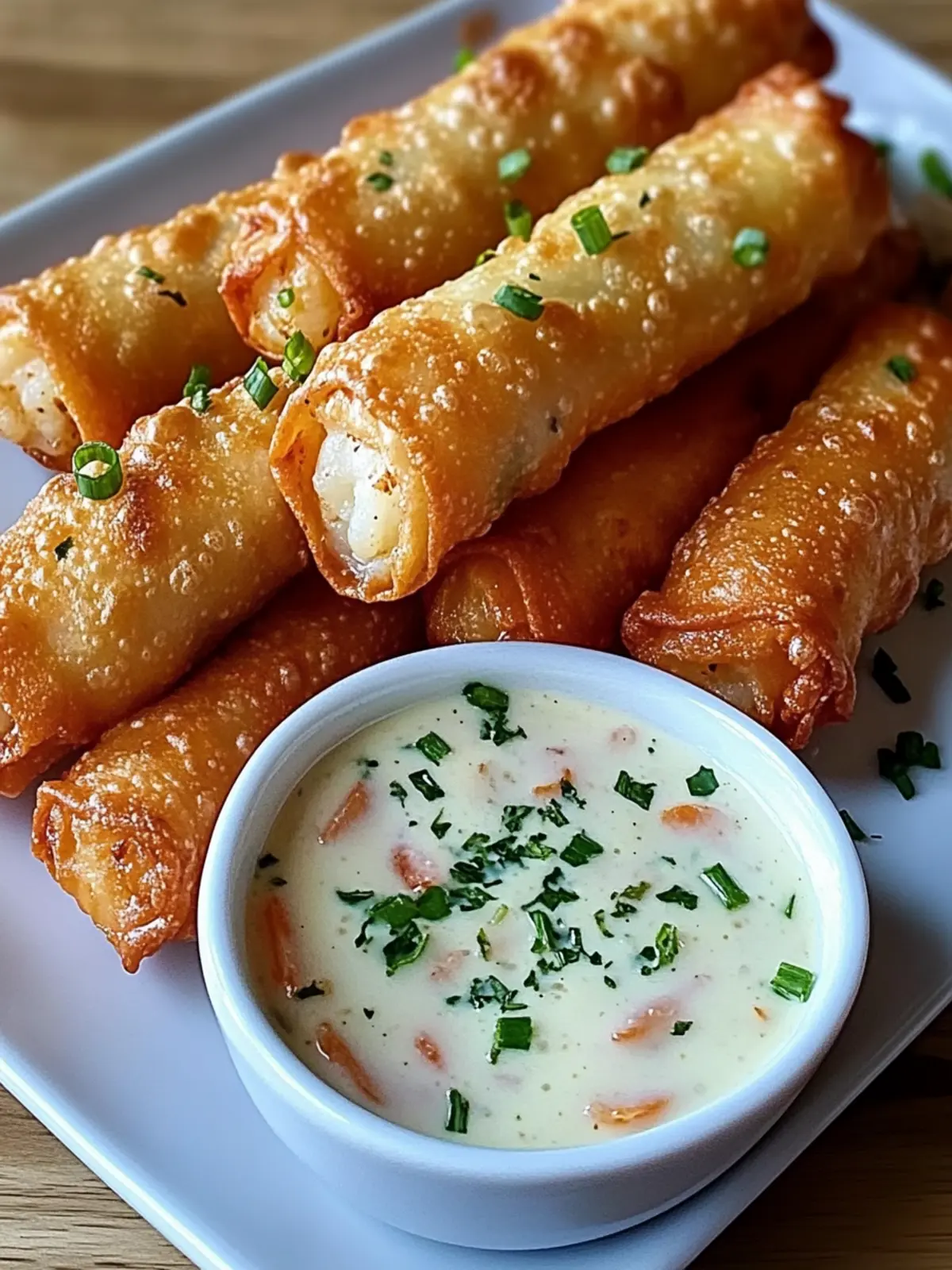 Creamy Shrimp Egg Rolls with Spicy Jalapeño Ranch Dip 2 Creamy Shrimp Egg Rolls with Jalapeño Ranch Dip