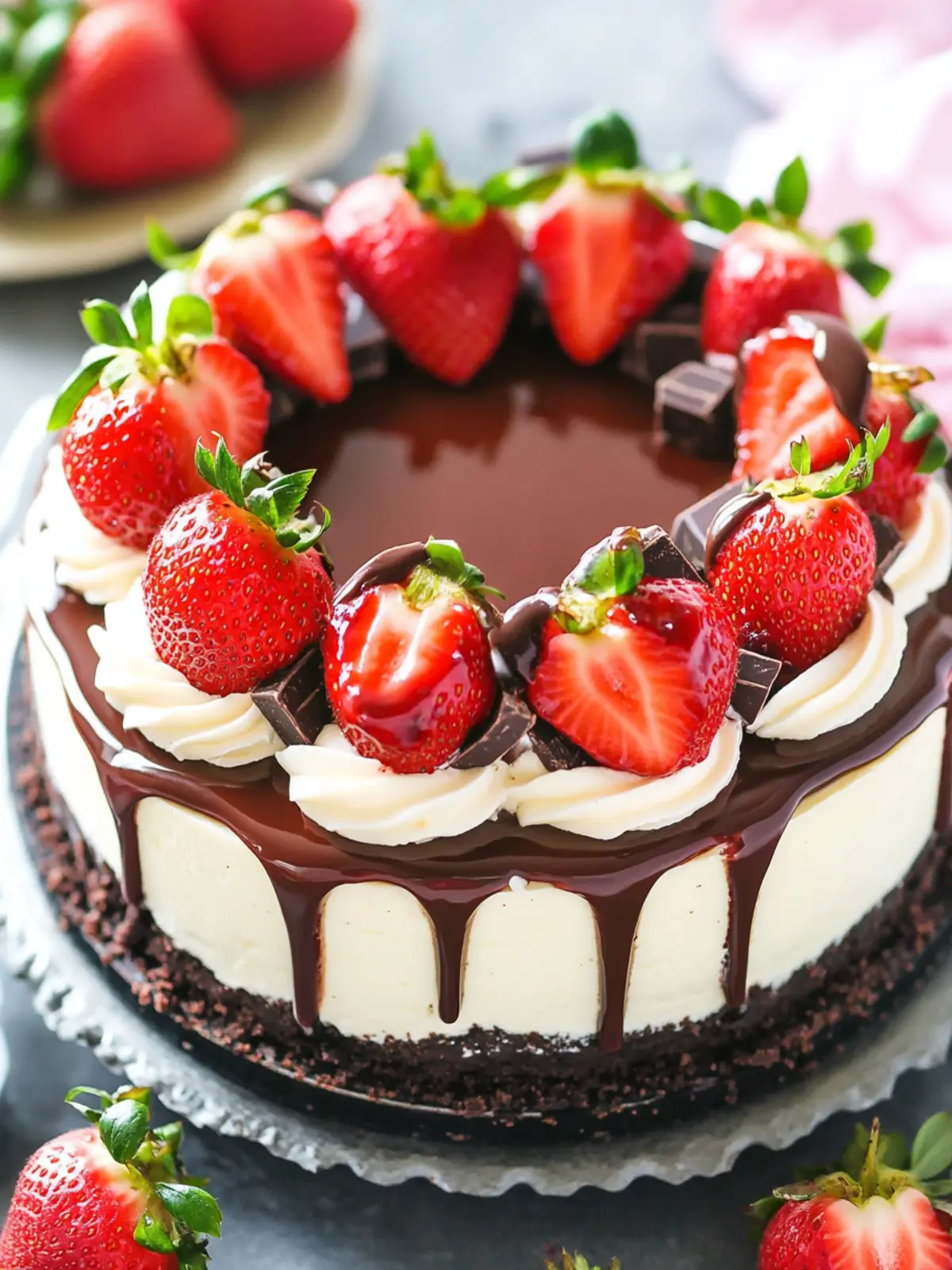Decadent Chocolate Covered Strawberry Cheesecake You’ll Love 2 Chocolate Covered Strawberry Cheesecake