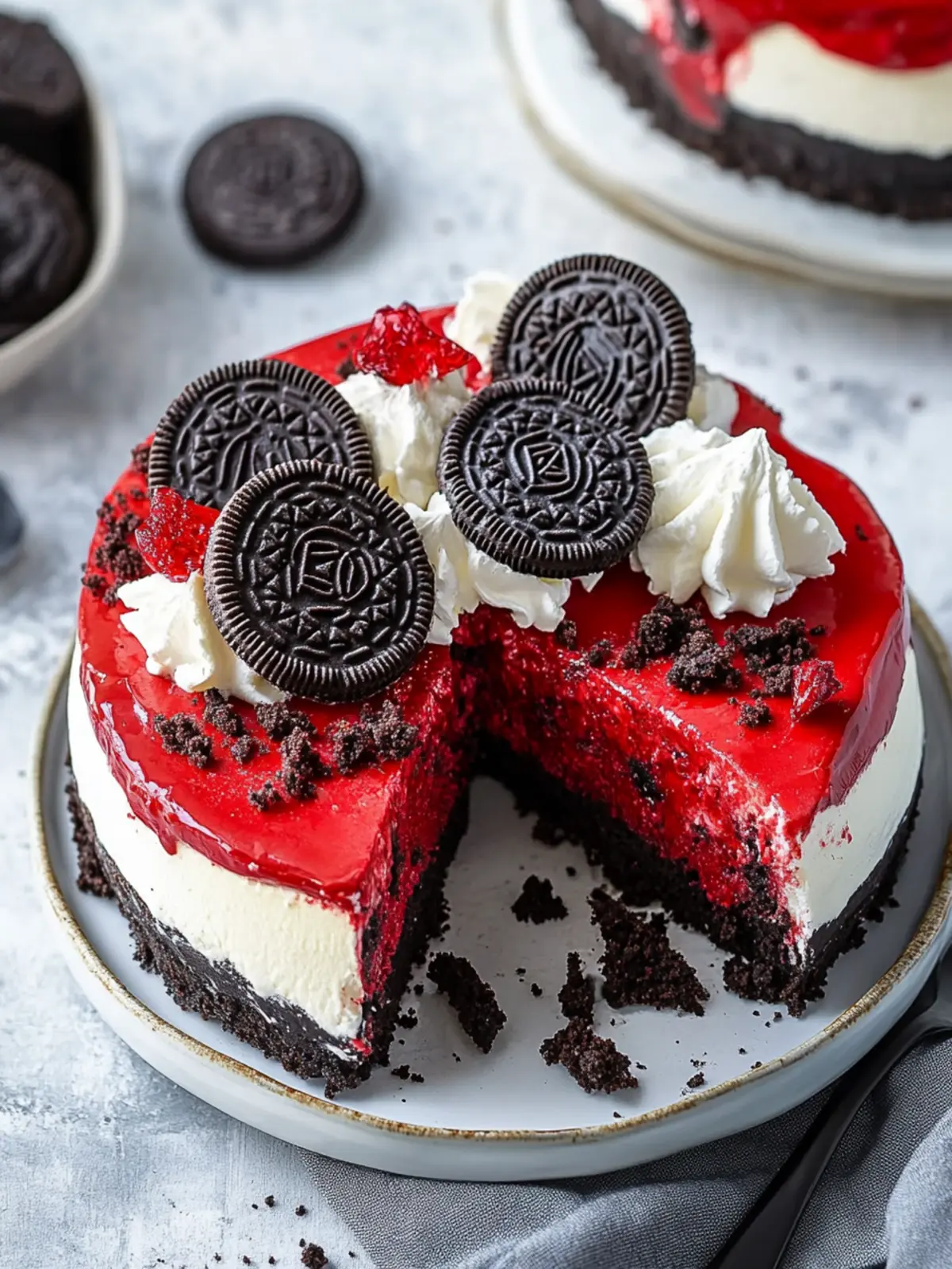 Decadent Red Velvet Oreo Cheesecake Recipe to Impress Friends 4 Red Velvet Oreo Cheesecake