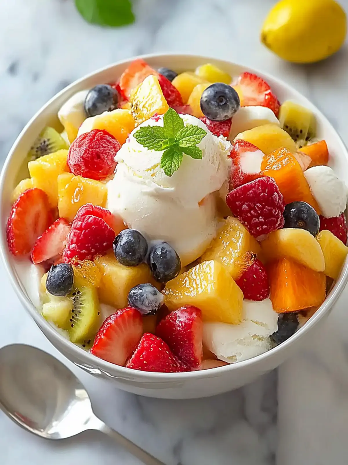 Delight Dad with a Father's Day Homemade Fruit Salad Sundae 3 Father's Day Homemade Fruit Salad with Ice Cream