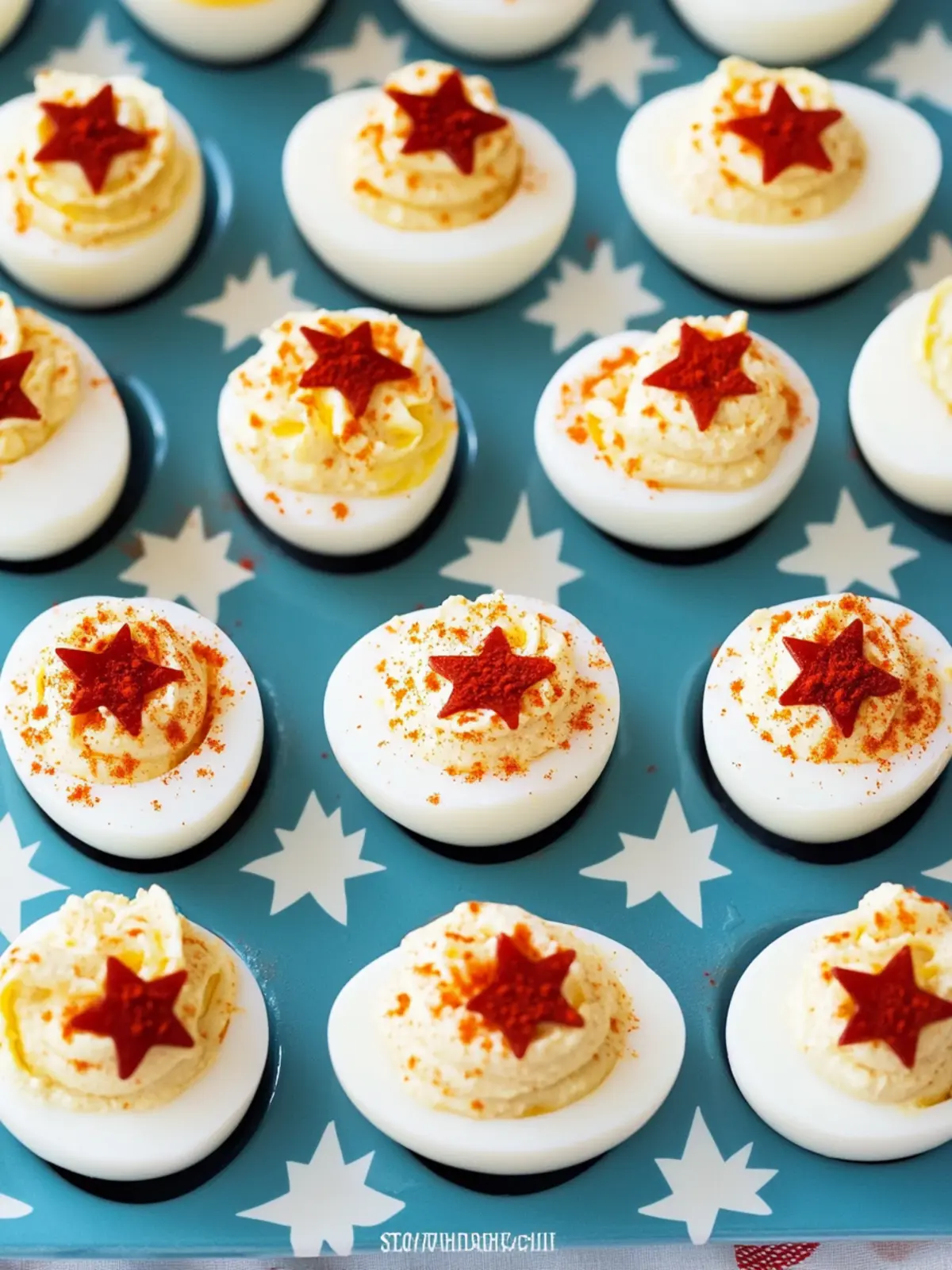 Patriotic 4th of July Stars-and-Stripes Deviled Eggs Delight 4 4th of July Stars-and-Stripes Deviled Eggs