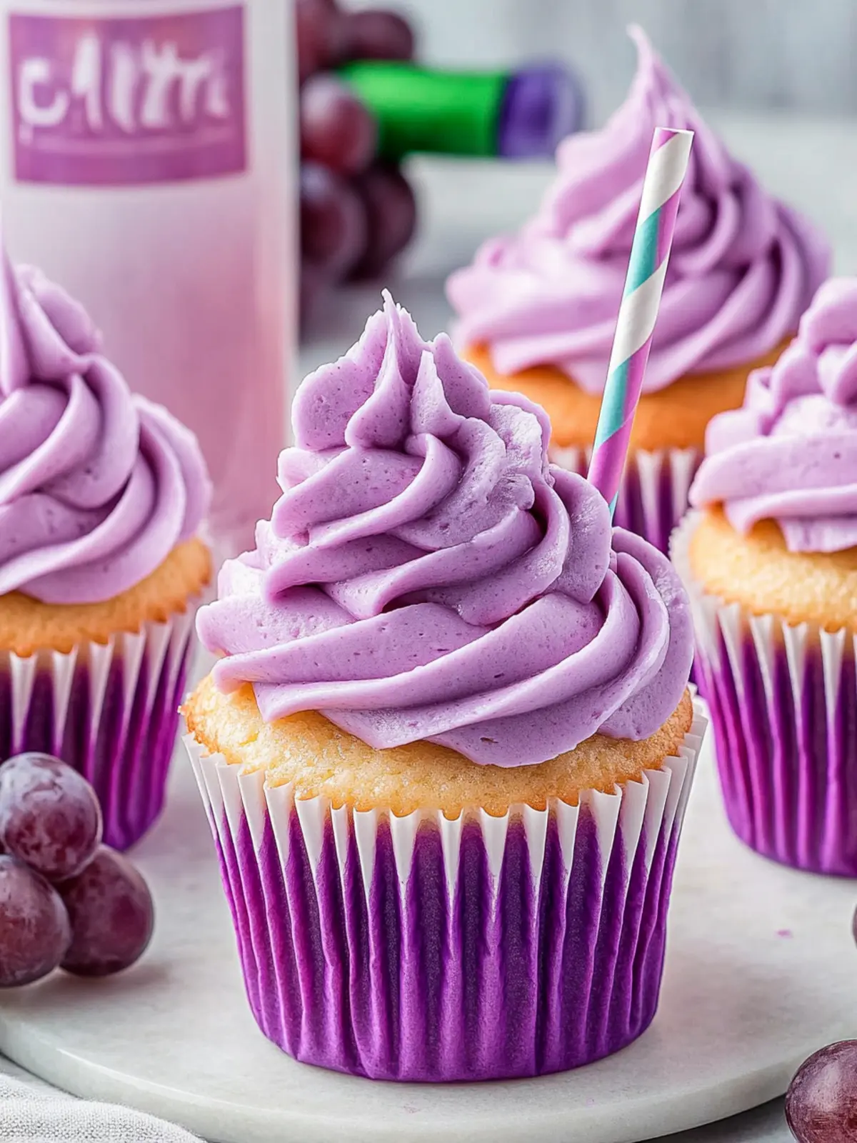 Delicious Grape Soda Cupcakes with Creamy Buttercream Frosting 2 Grape Soda Cupcakes