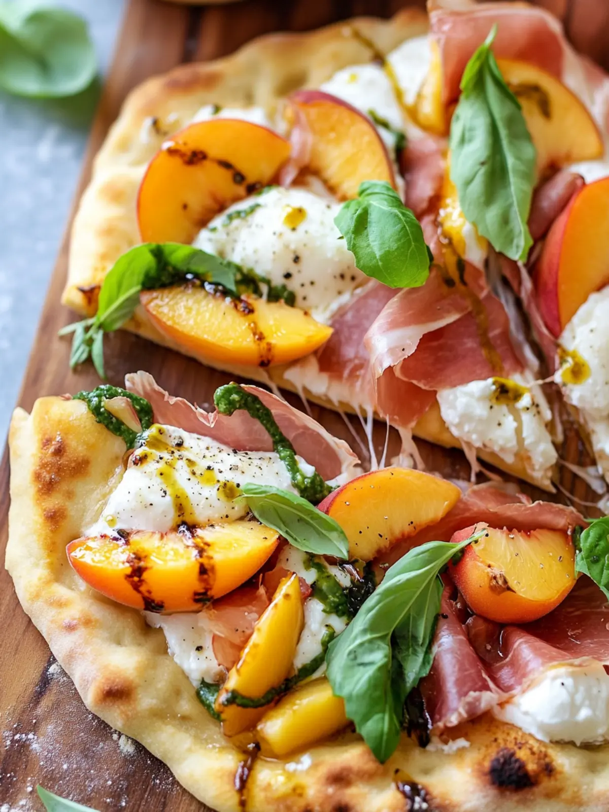 Peach, Prosciutto, and Burrata Flatbread for Summer Bliss 2 Peach, Prosciutto, and Burrata Flatbread
