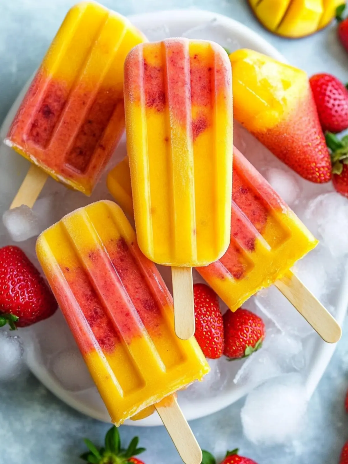 Delicious Healthy Strawberry Mango Popsicles You’ll Love 2 Healthy Strawberry Mango Popsicles
