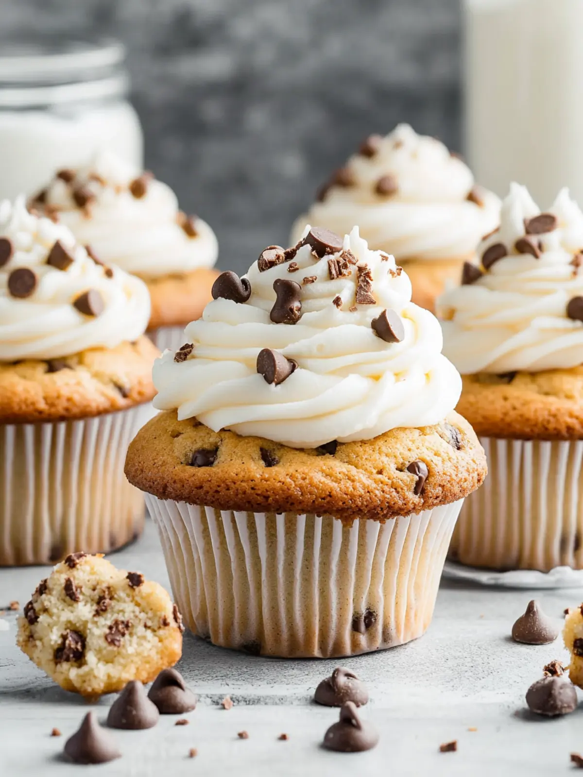 Irresistible Chocolate Chip Cookie Cupcakes with Cream Cheese Frosting 5 Chocolate Chip Cookie Cupcakes with Cream Cheese Frosting