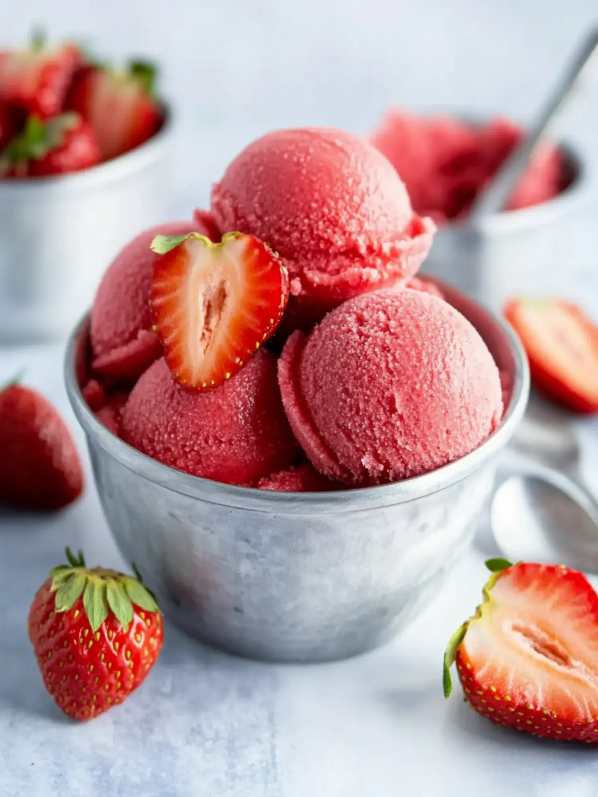 Homemade Strawberry Sorbet: Refreshingly Sweet Summer Treat 3 Strawberry Sorbet