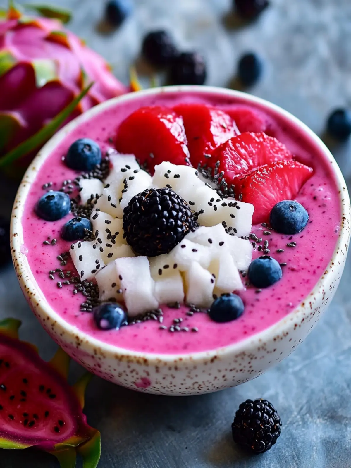 Hunger-Slaying Dragon Fruit Coconut Smoothie Bowl Bliss 2 Hunger Slaying Dragon Fruit Coconut Smoothie Bowl