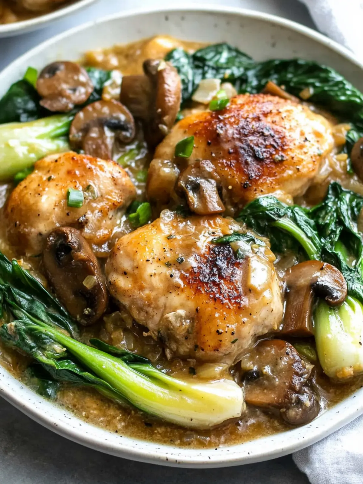 Easy Smothered Chicken with Bok Choy and Mushrooms Delight 4 Easy Smothered Chicken With Bok Choy and Mushrooms