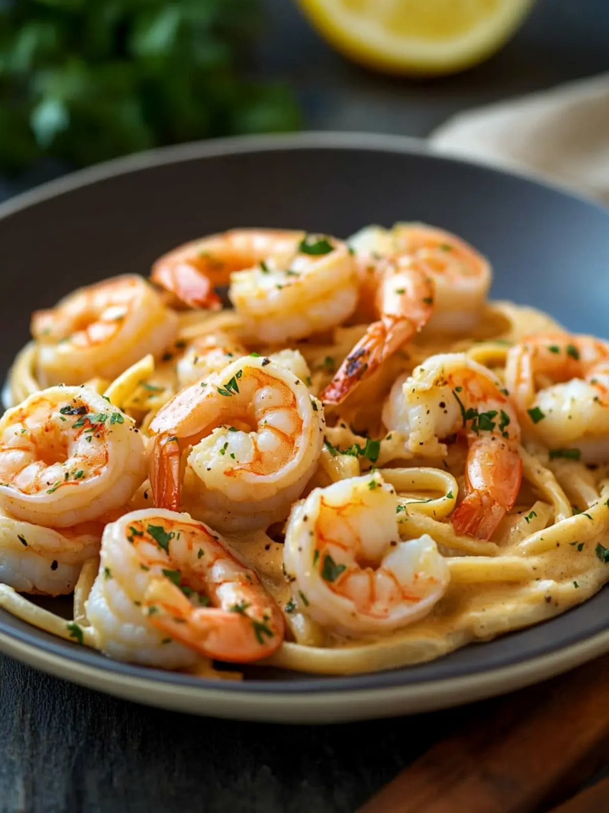 Creamy Garlic Shrimp Fettuccine: A Dinner that Dazzles 4 Creamy Garlic Shrimp