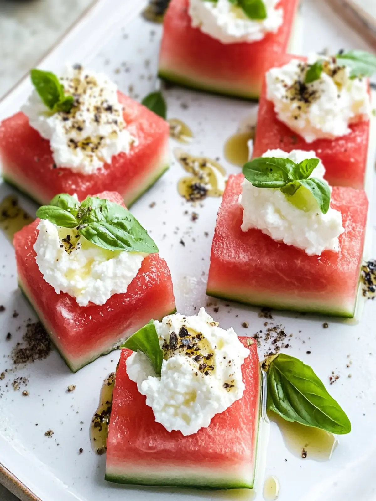 Fresh Watermelon Bites with Whipped Feta You’ll Love! 2 Fresh Watermelon Bites With Whipped Feta