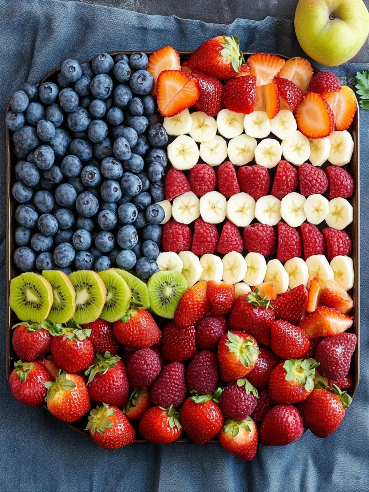 4th of July American Flag Fruit Platter with Cute Grab-and-Go Cups 2 4th of July American Flag Fruit Platter (Grab-and-Go Cups Option)
