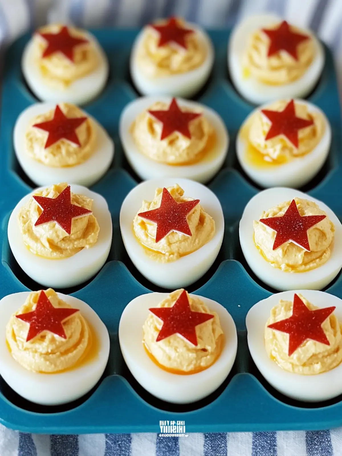 Patriotic 4th of July Stars-and-Stripes Deviled Eggs Delight 2 4th of July Stars-and-Stripes Deviled Eggs